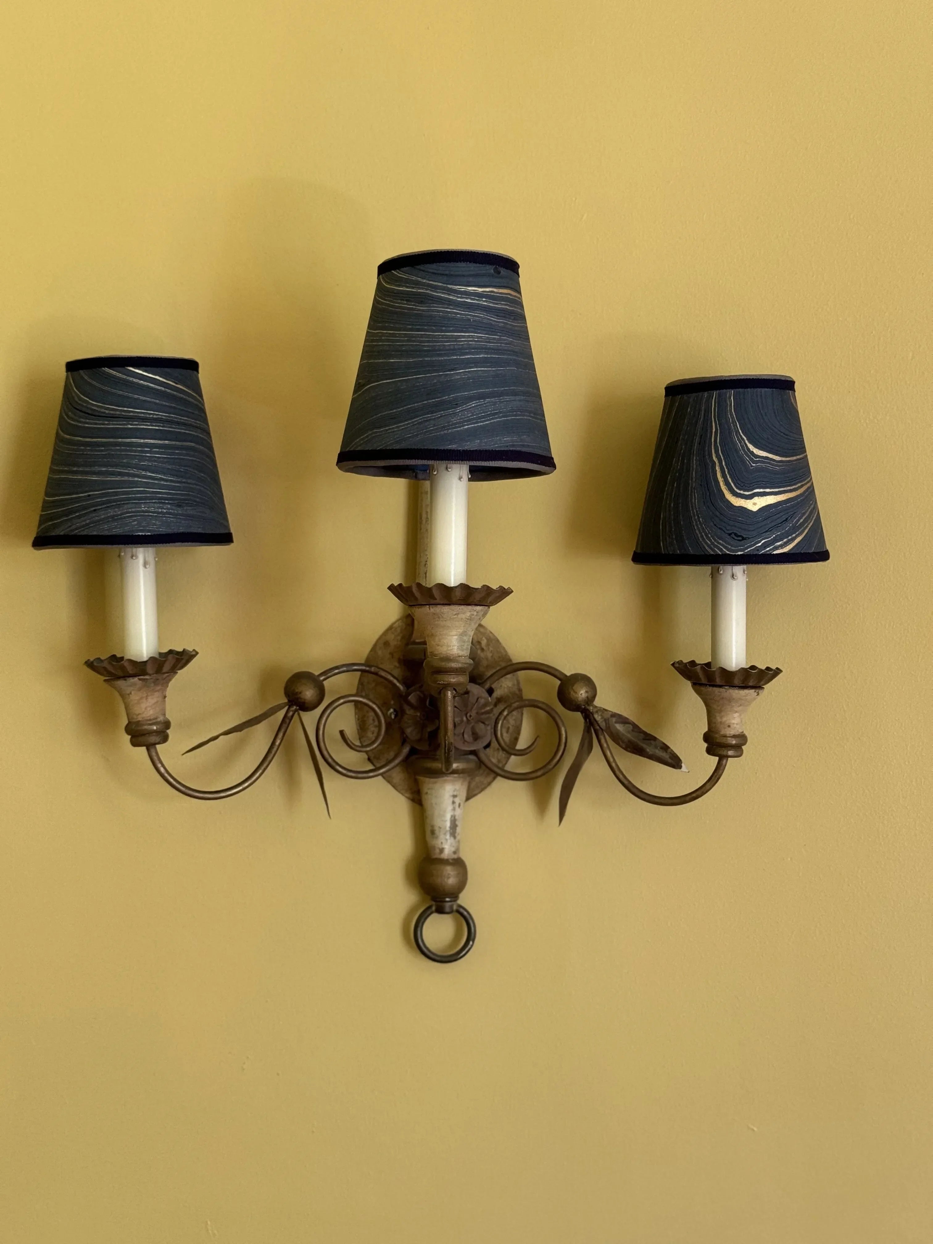 Sconce Lampshade in Marbled Sapphire - The Mayfair Hall