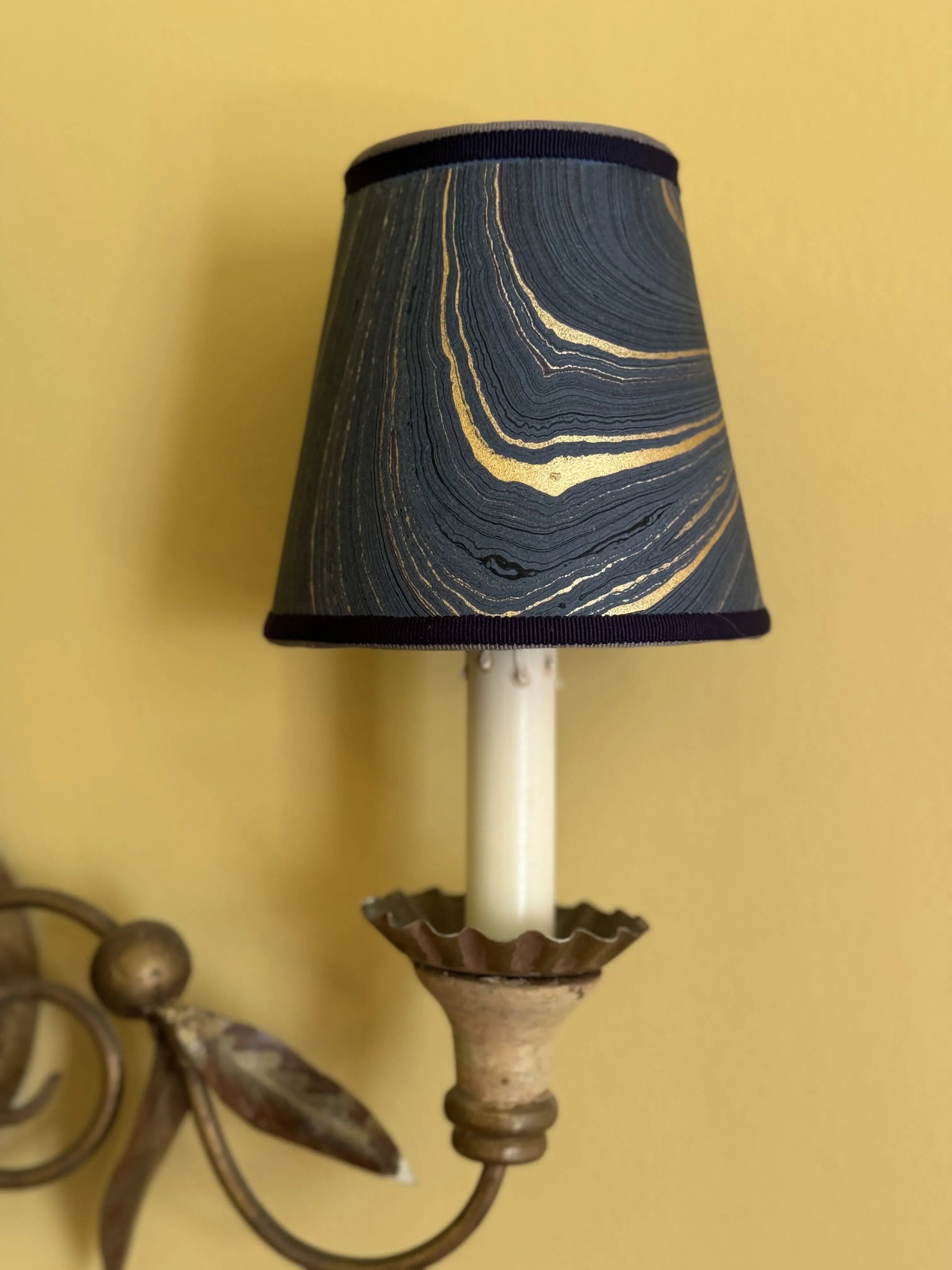 Sconce Lampshade in Marbled Sapphire - The Mayfair Hall
