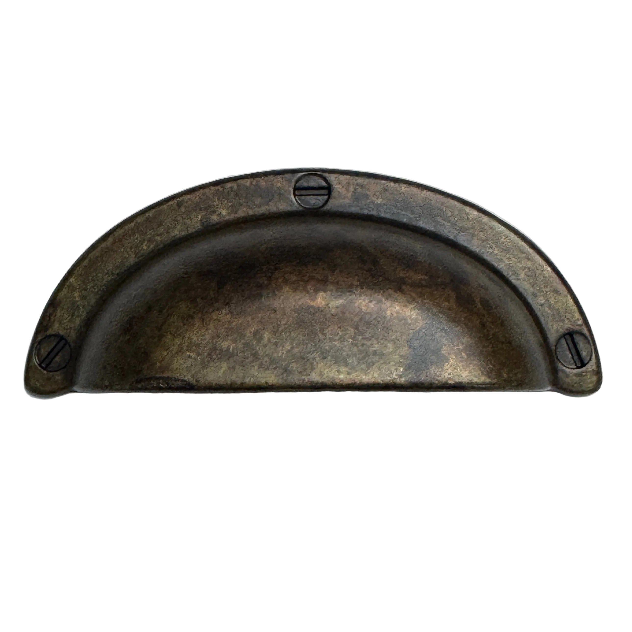 Drawer Cup Pulls "Amalfi" in Worn Brass