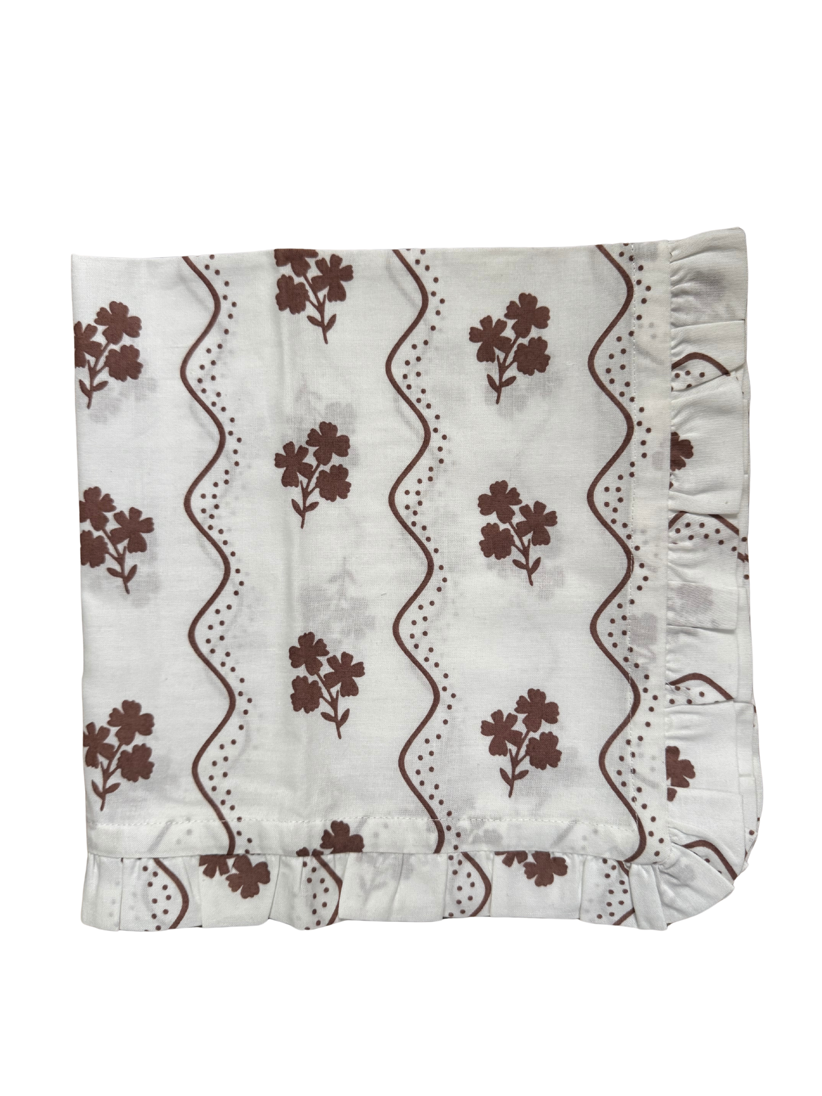 Beatrice Chocolate Ruffled Napkins - Set of 4