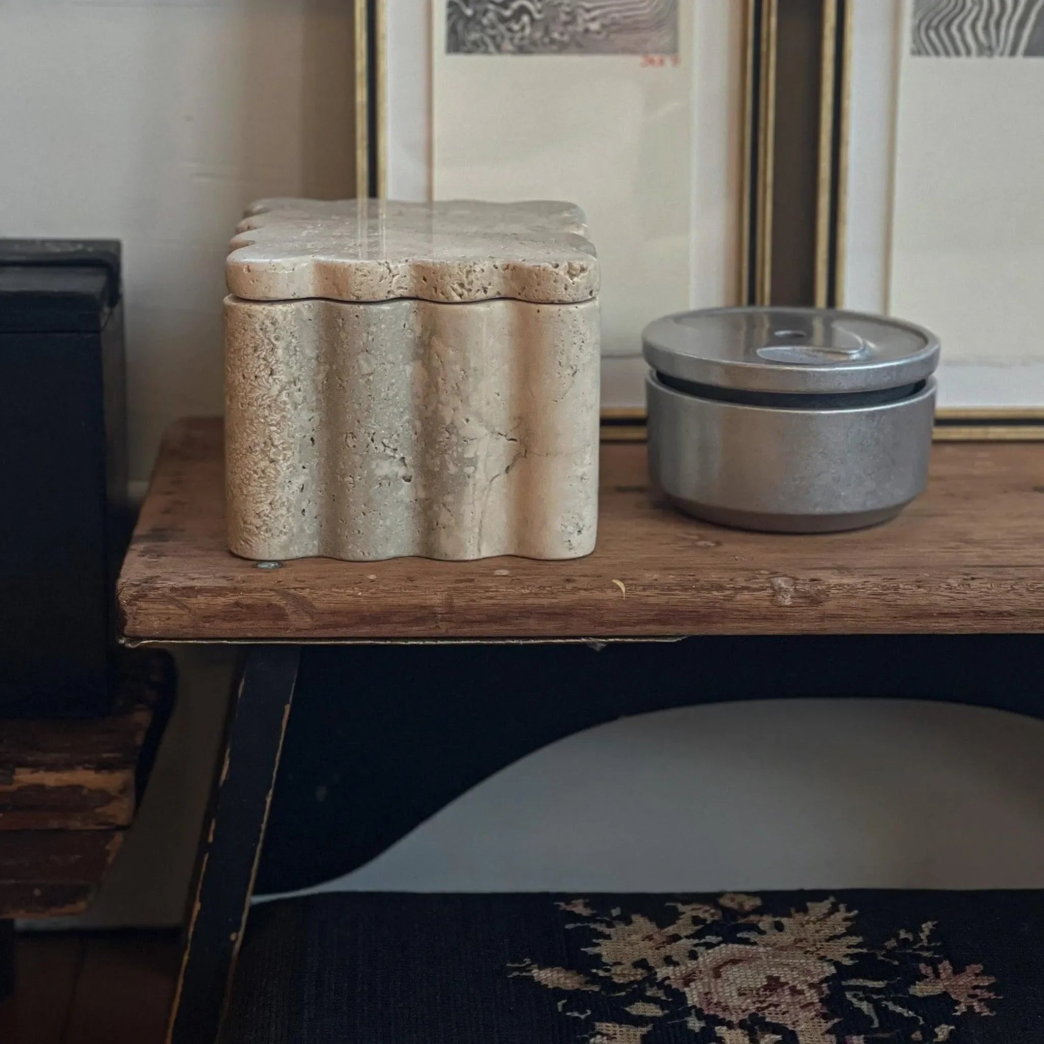 Box Counter Jar in Travertine - The Mayfair Hall