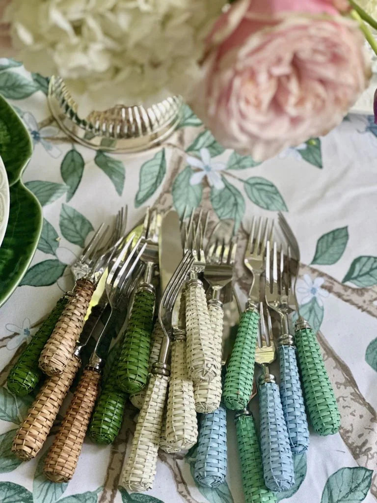 Basketweave Five Piece Flatware Set