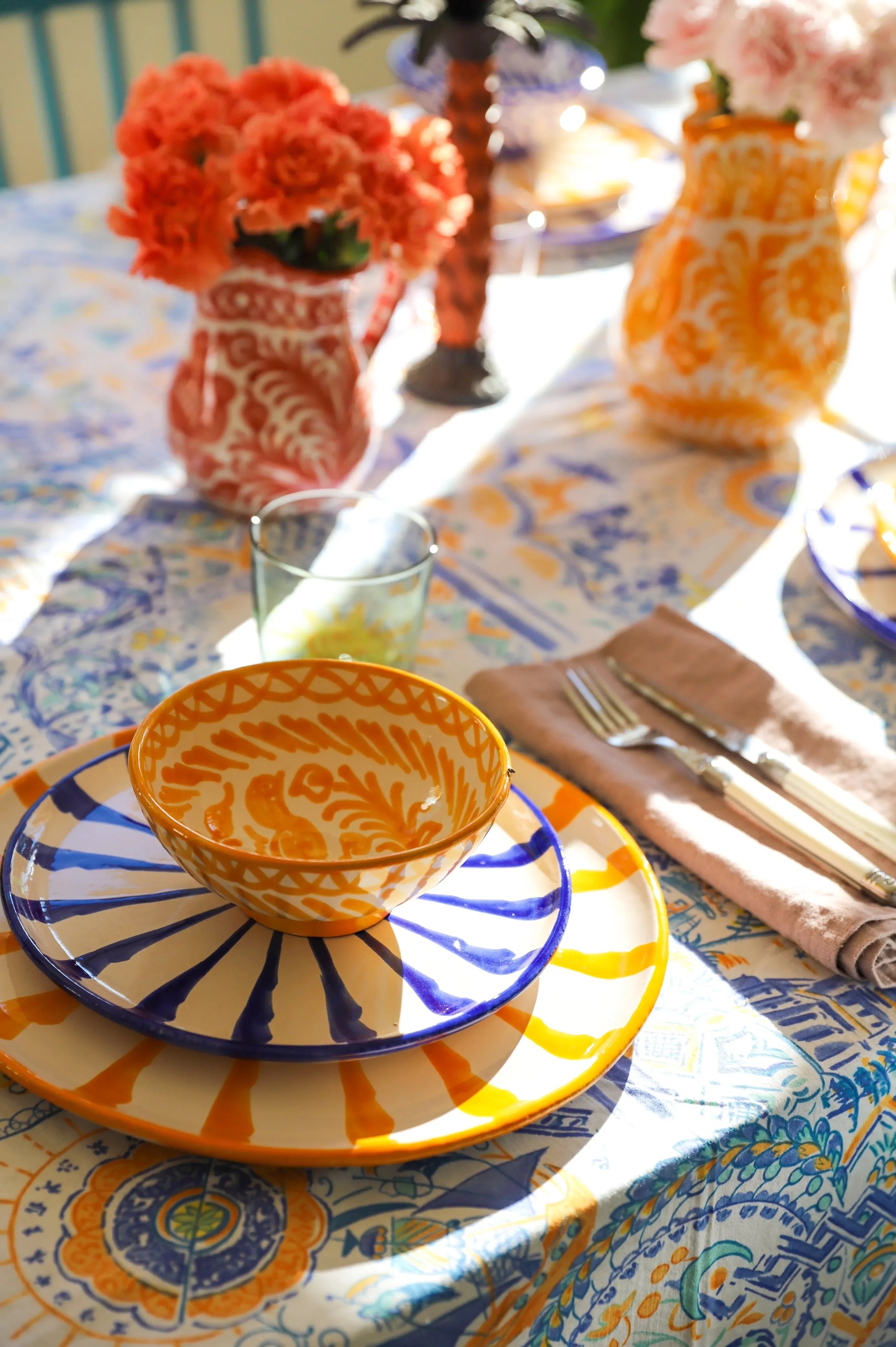 Salad plate with candy cane stripes - The Mayfair Hall