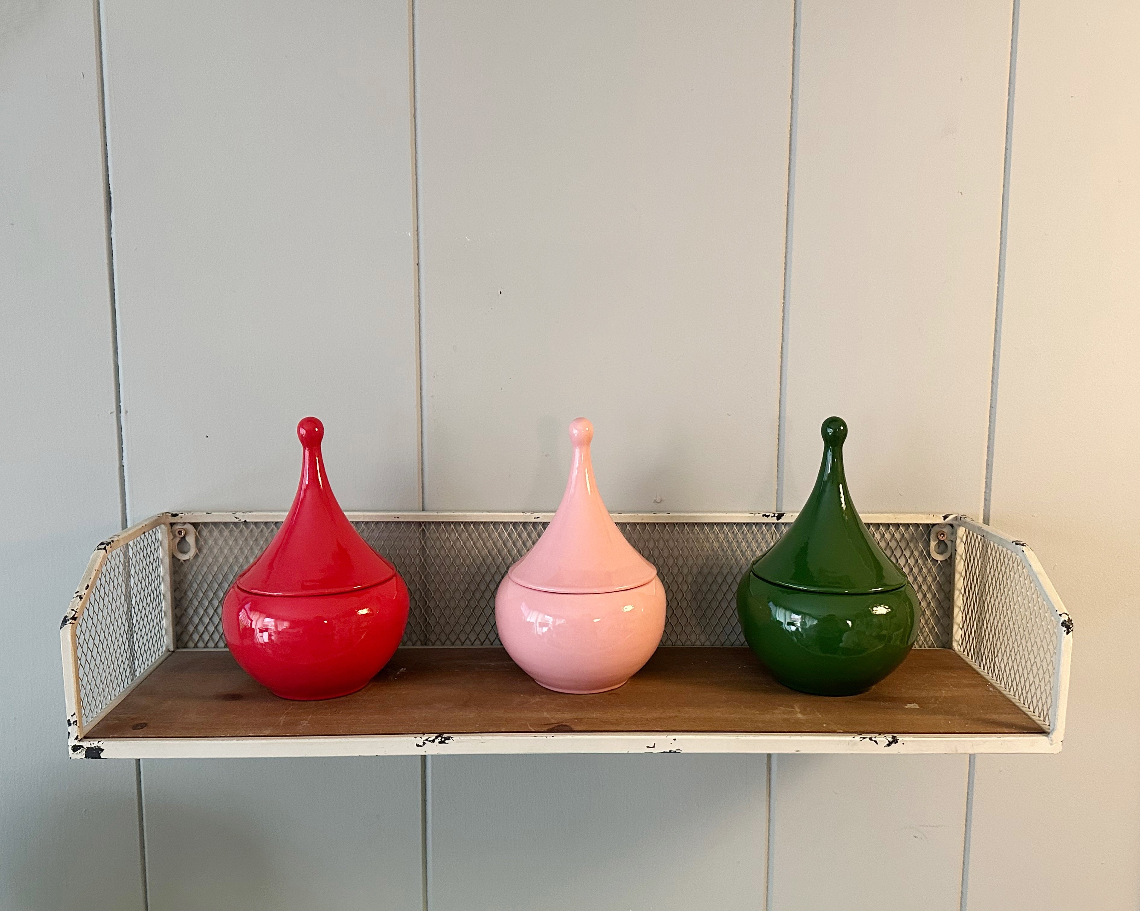Lidded Teardrop Jar in Harvest Orange