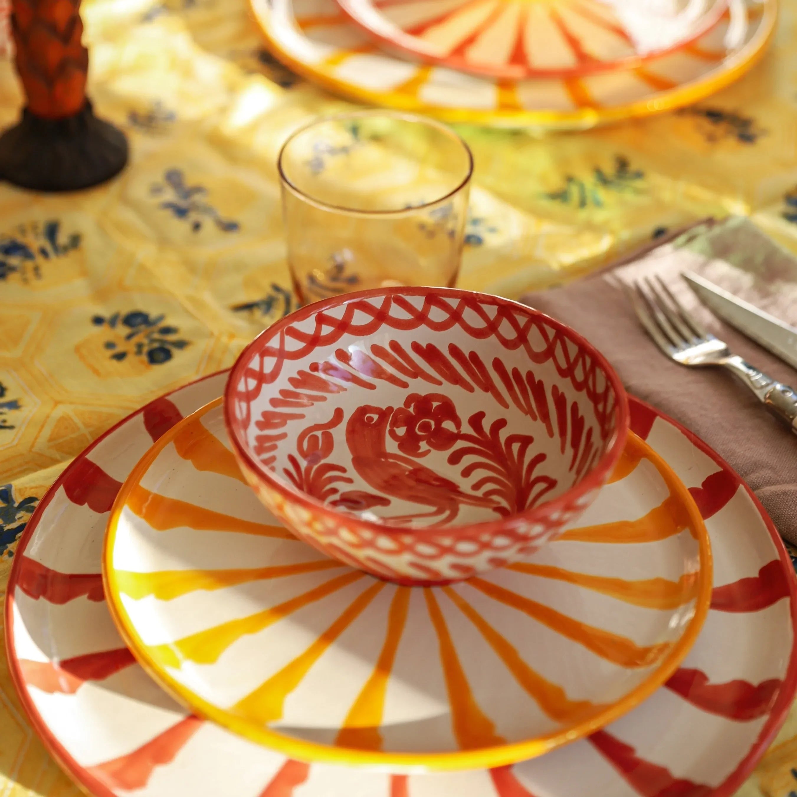 Dinner plate with candy cane stripes - The Mayfair Hall