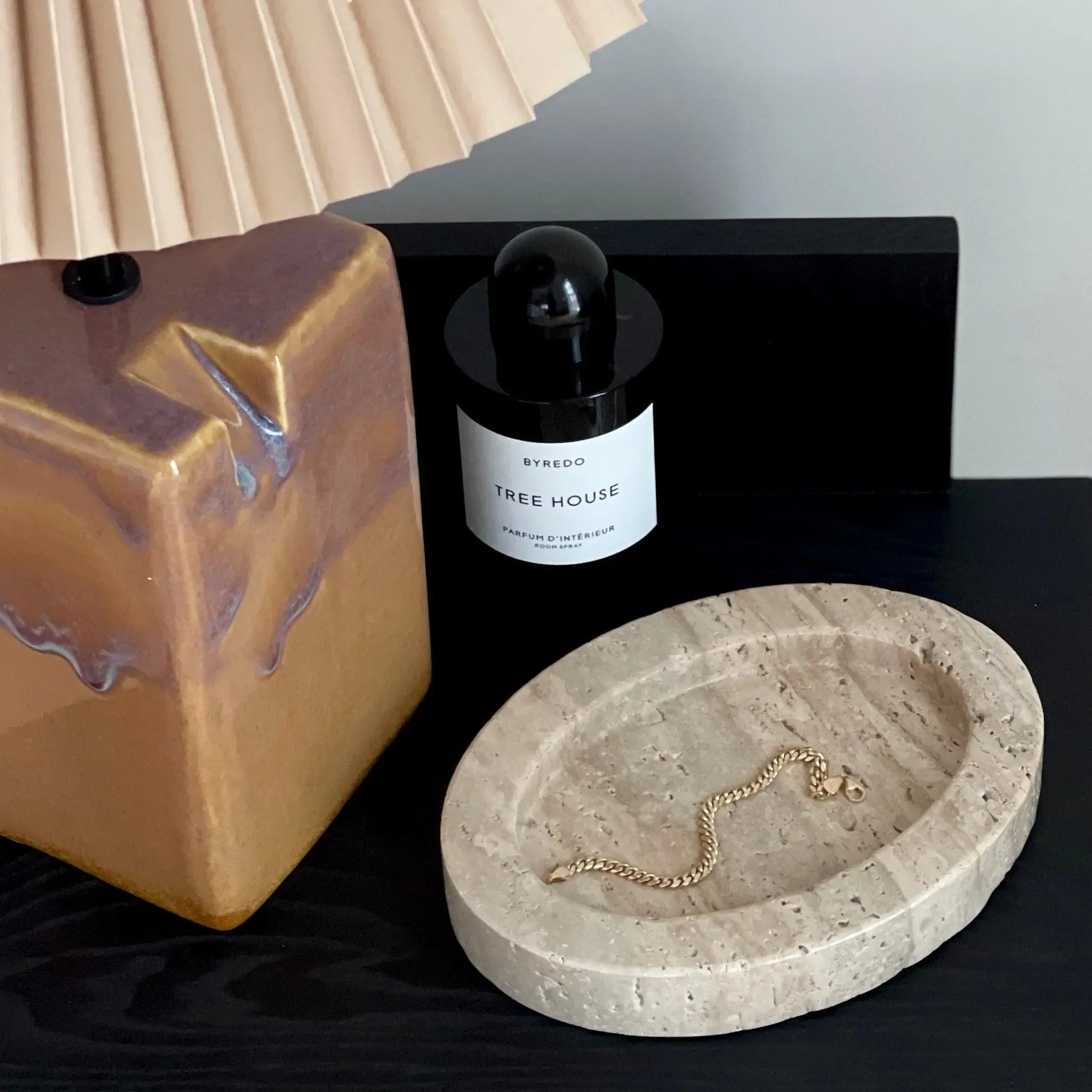 Marble Oval Catchall in Travertine - The Mayfair Hall