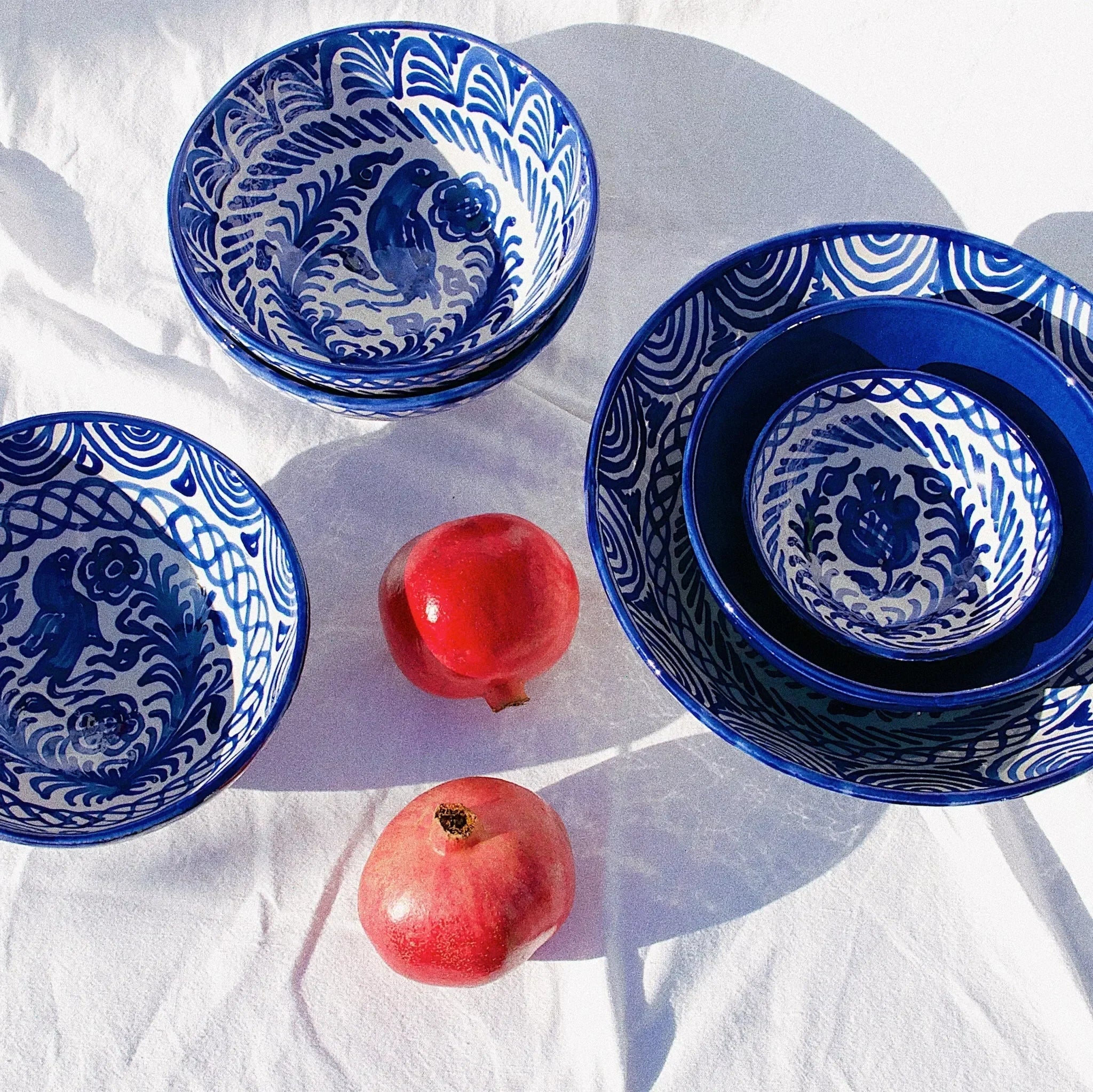 Large bowl with hand painted designs - The Mayfair Hall