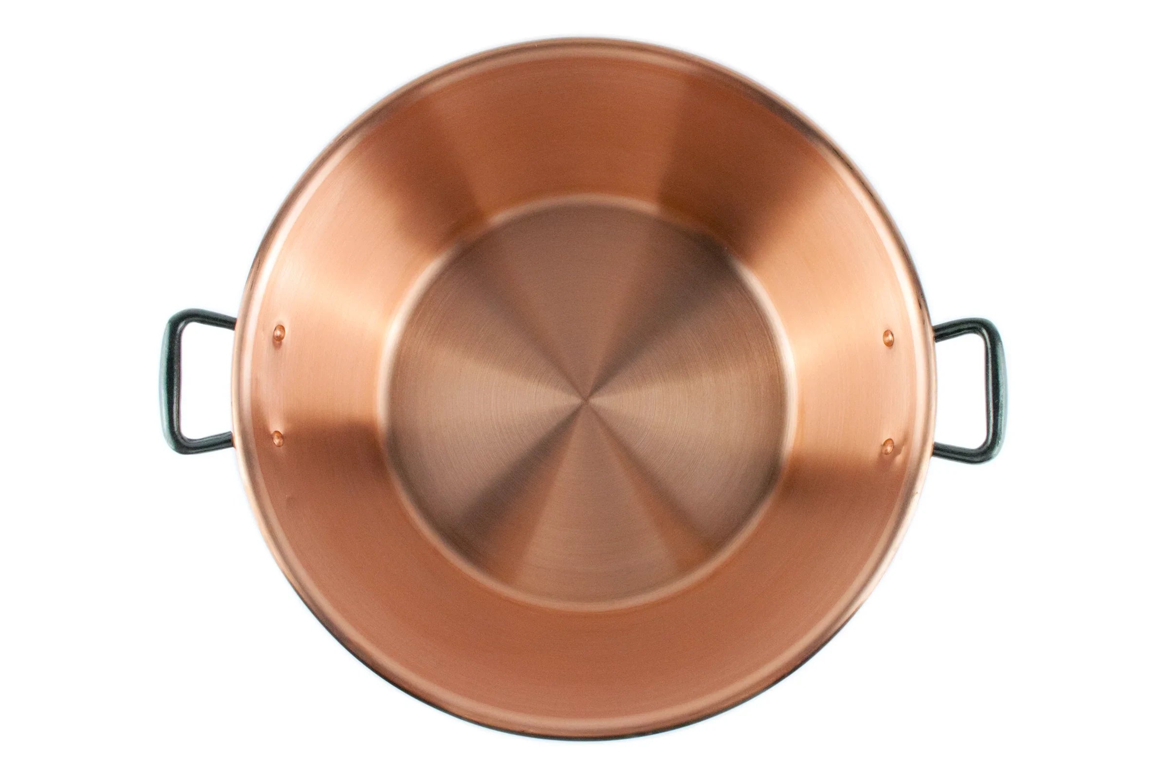 Copper jam pot with cast iron handles, 9.5 qt