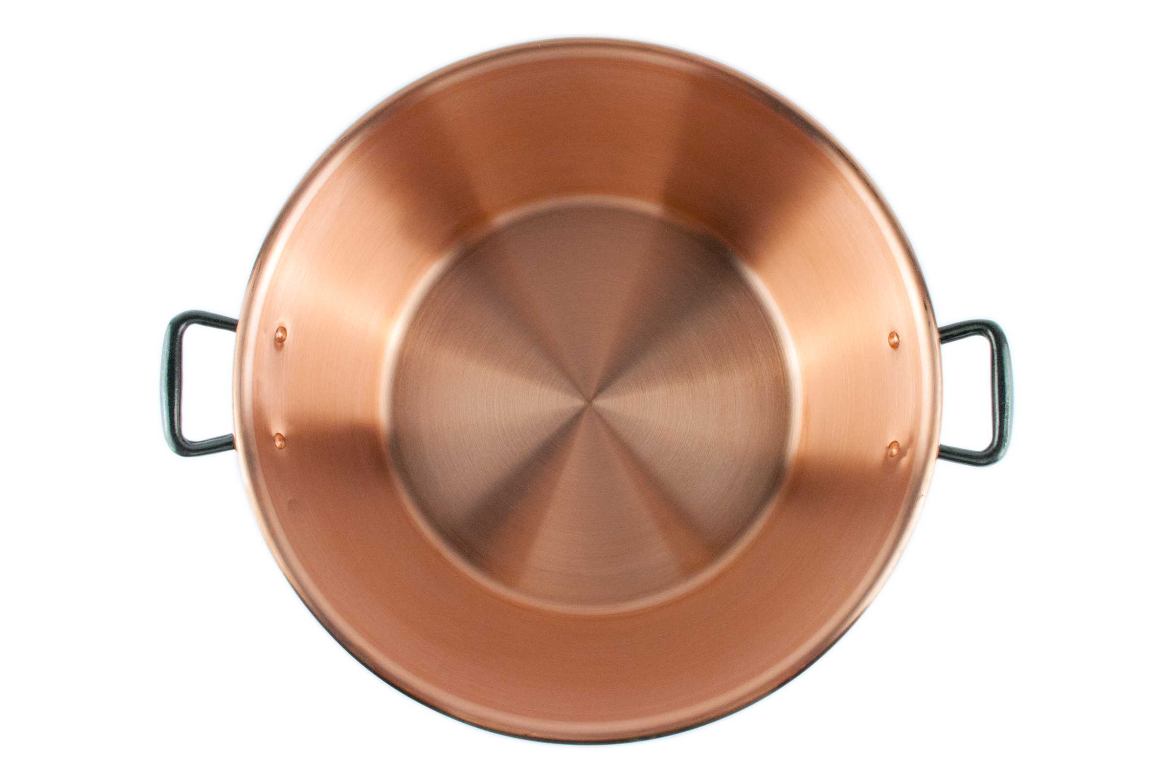 Copper jam pot with cast iron handles, 12.5 qt