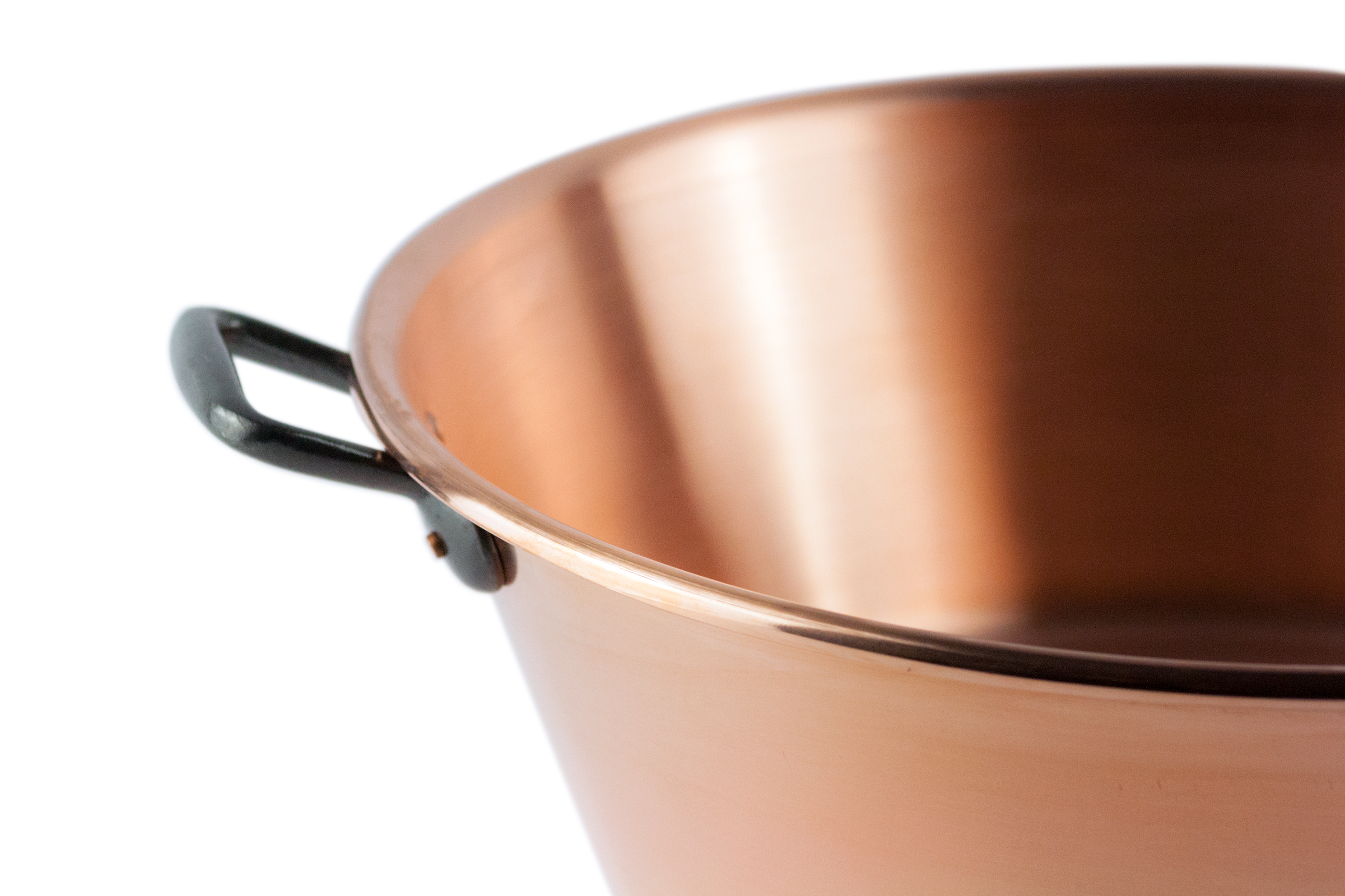Copper jam pot with cast iron handles, 9.5 qt