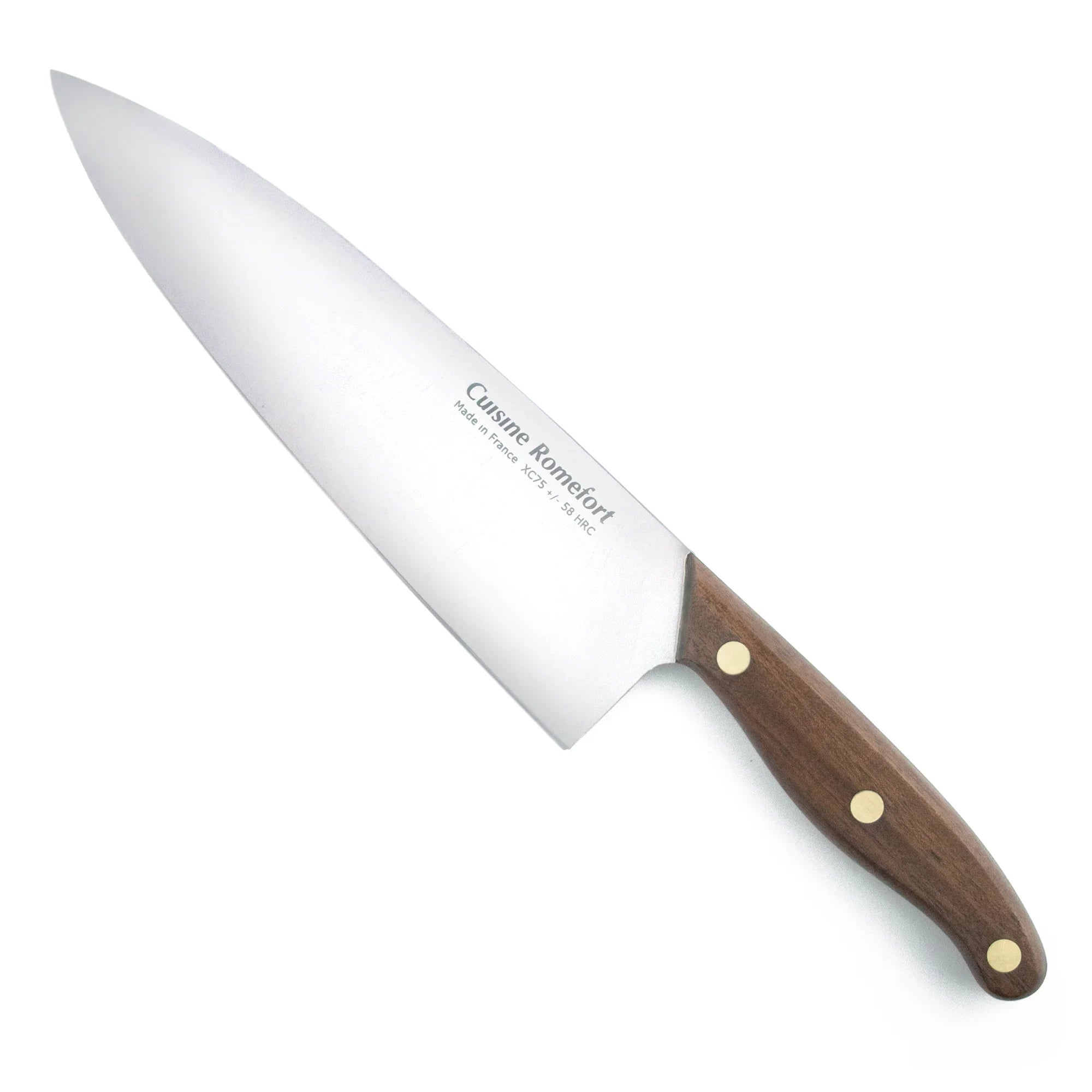 Chef knife carbon steel XC75 8.7 inches blade with leather sheath