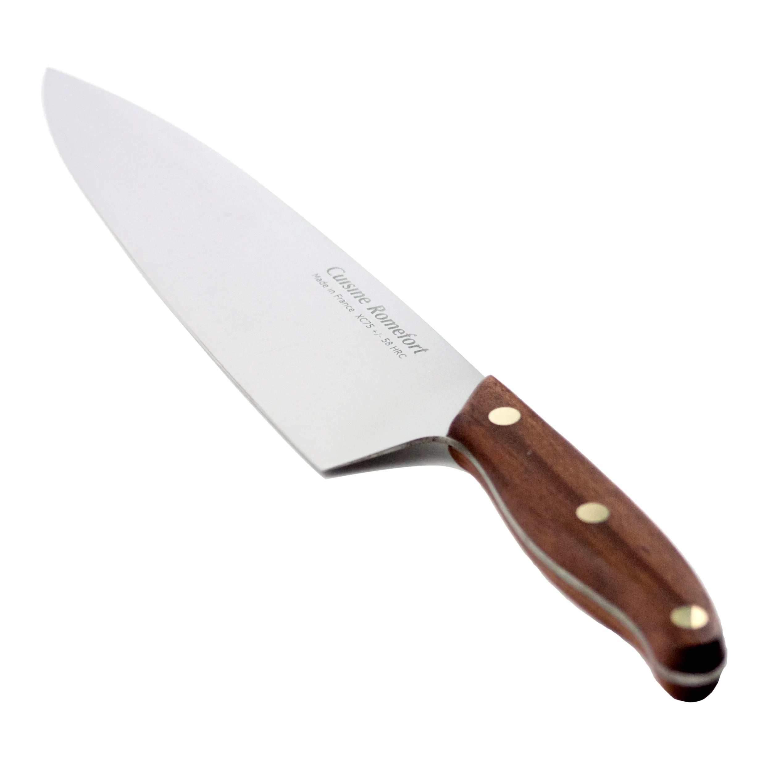 Chef knife carbon steel XC75 8.7 inches blade with leather sheath