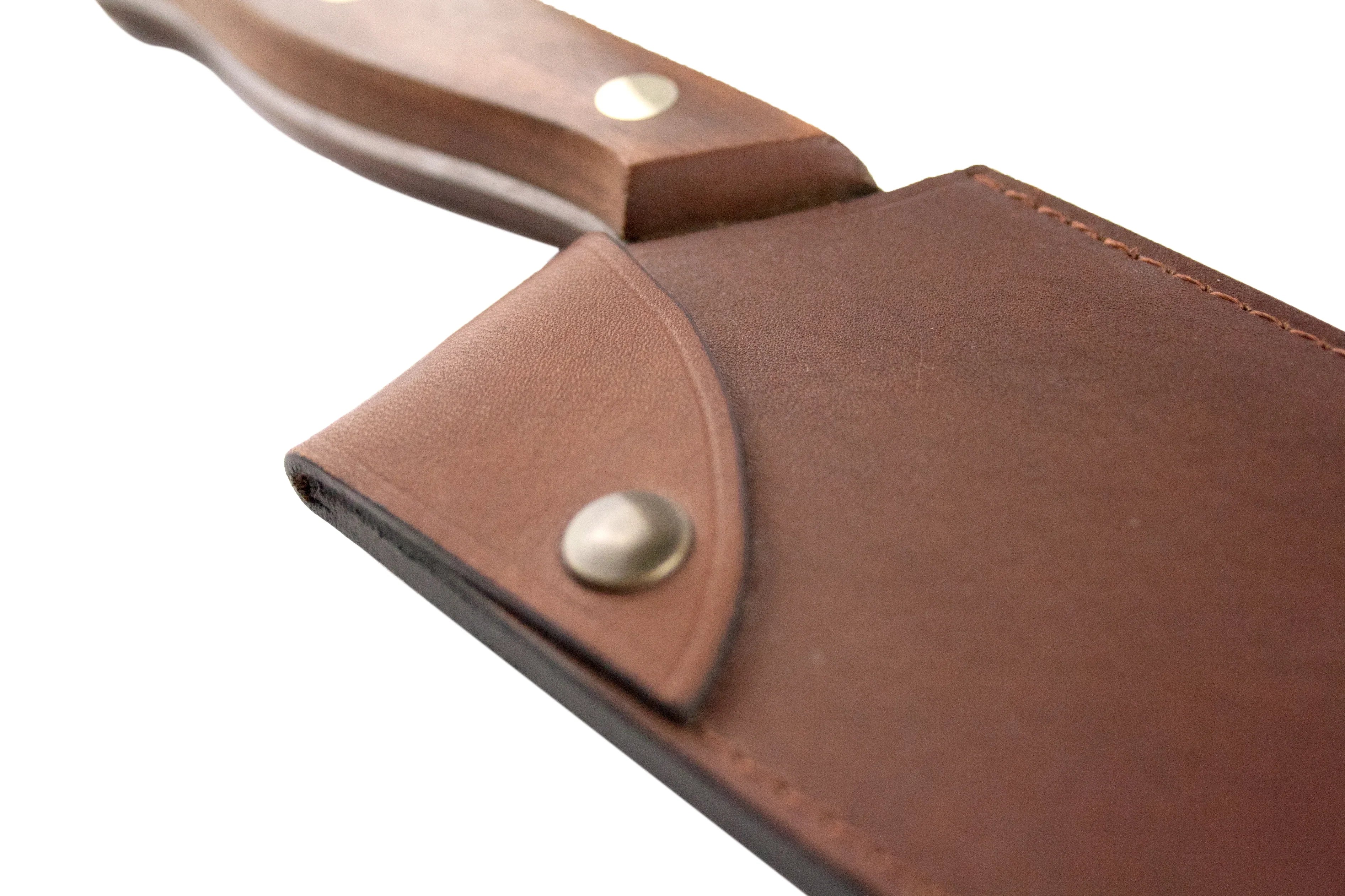 Chef knife carbon steel XC75 8.7 inches blade with leather sheath