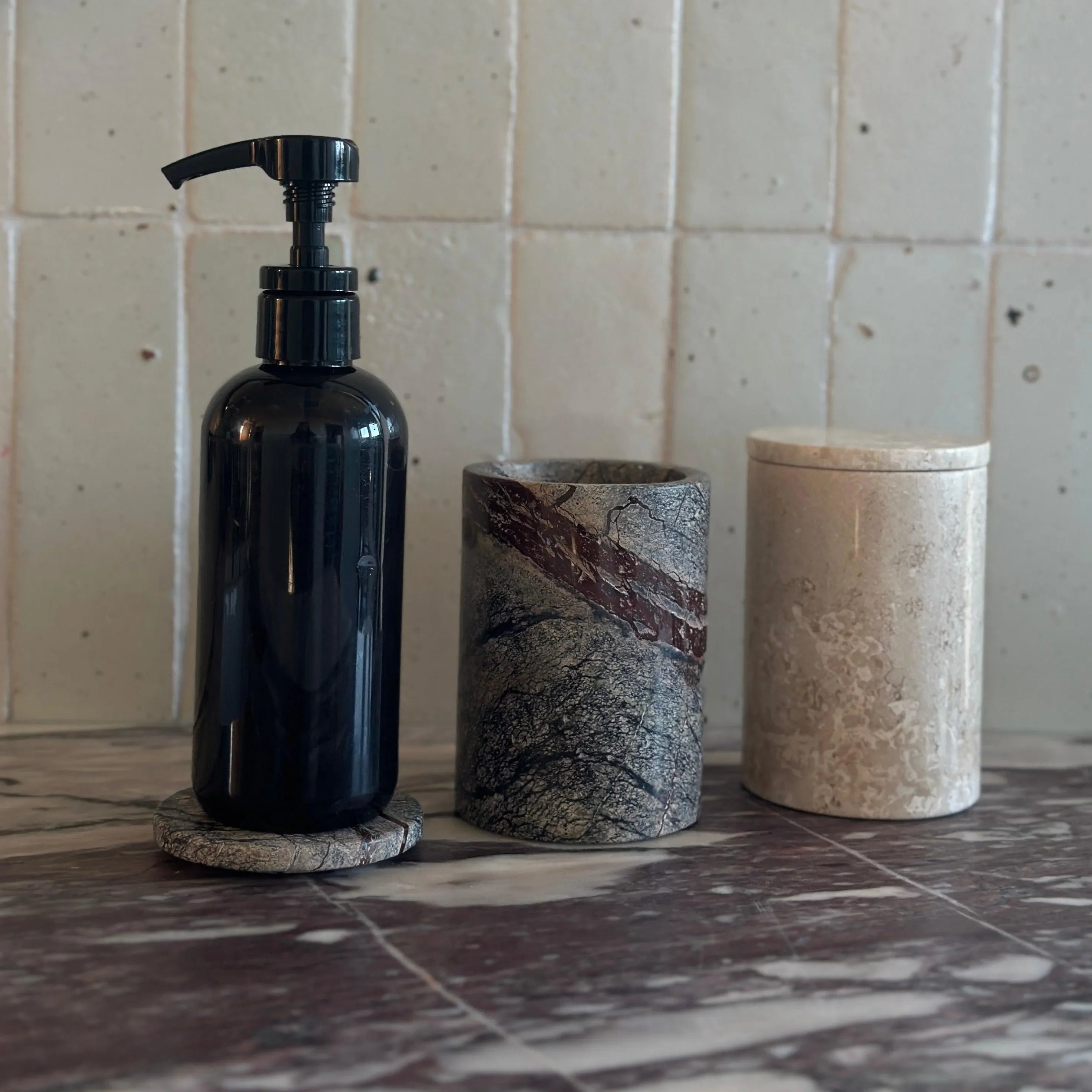 Marble Lidded Jar Candle in Oyster | Naples Scent - The Mayfair Hall