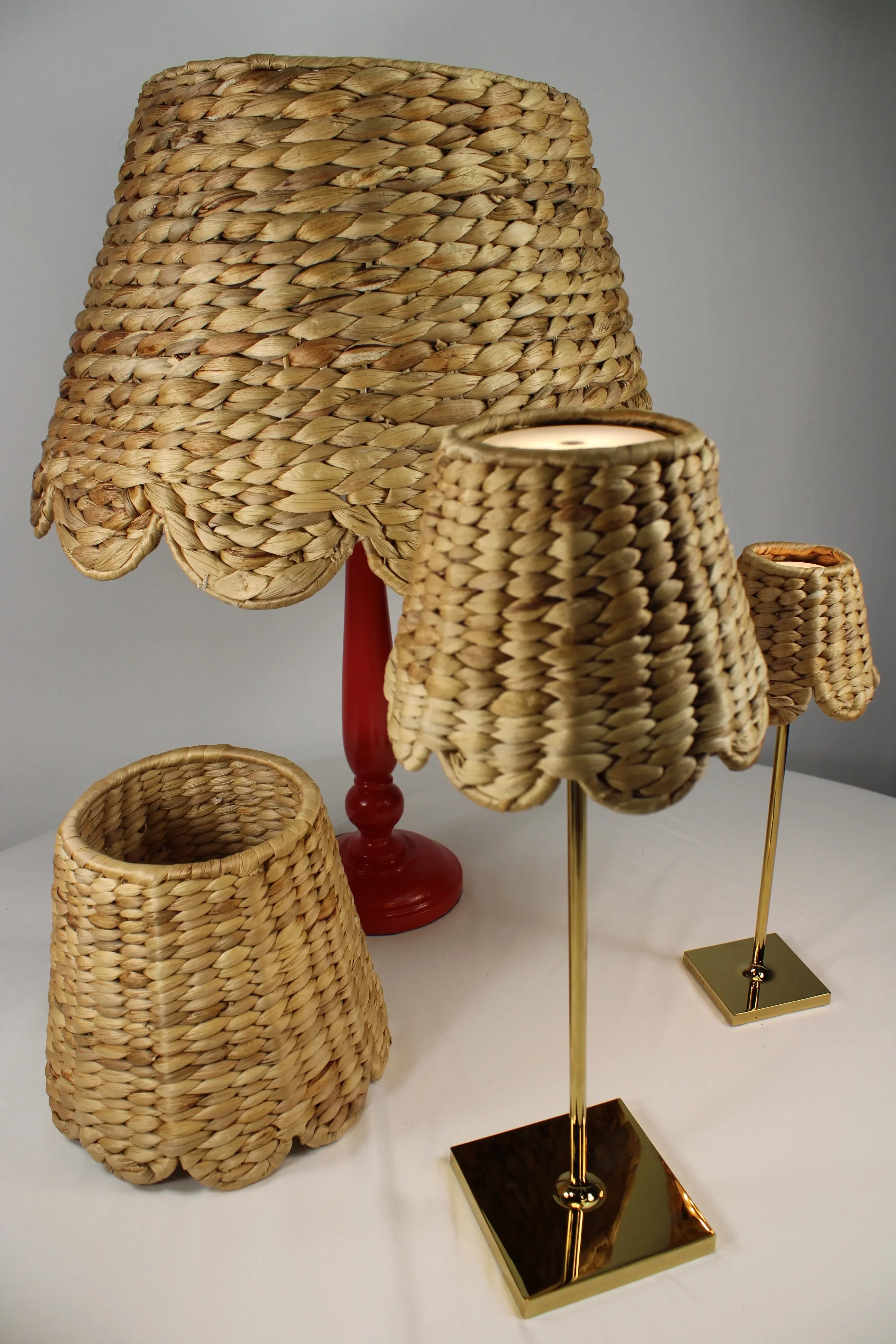 Water Hyacinth Shade Cover (Scalloped in Natural) - The Mayfair Hall
