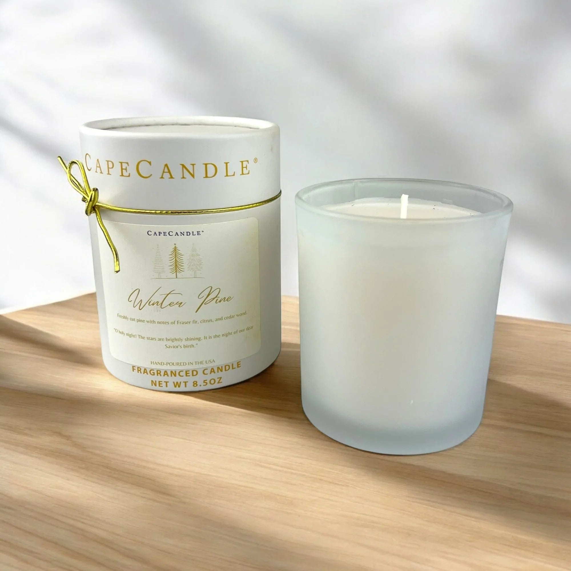 Winter Pine Scented 8.5 oz Jar Candle By Cape Candle - The Mayfair Hall