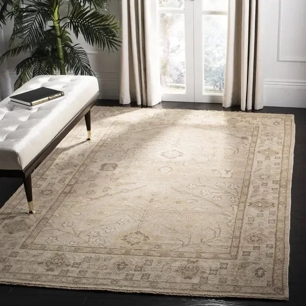 Izmir Wool Rug in Gold and Ivory - The Mayfair Hall