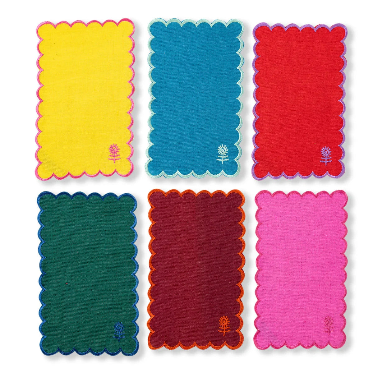 Icon Linen Cocktail Napkins S/6 - Rainbow - The Mayfair Hall