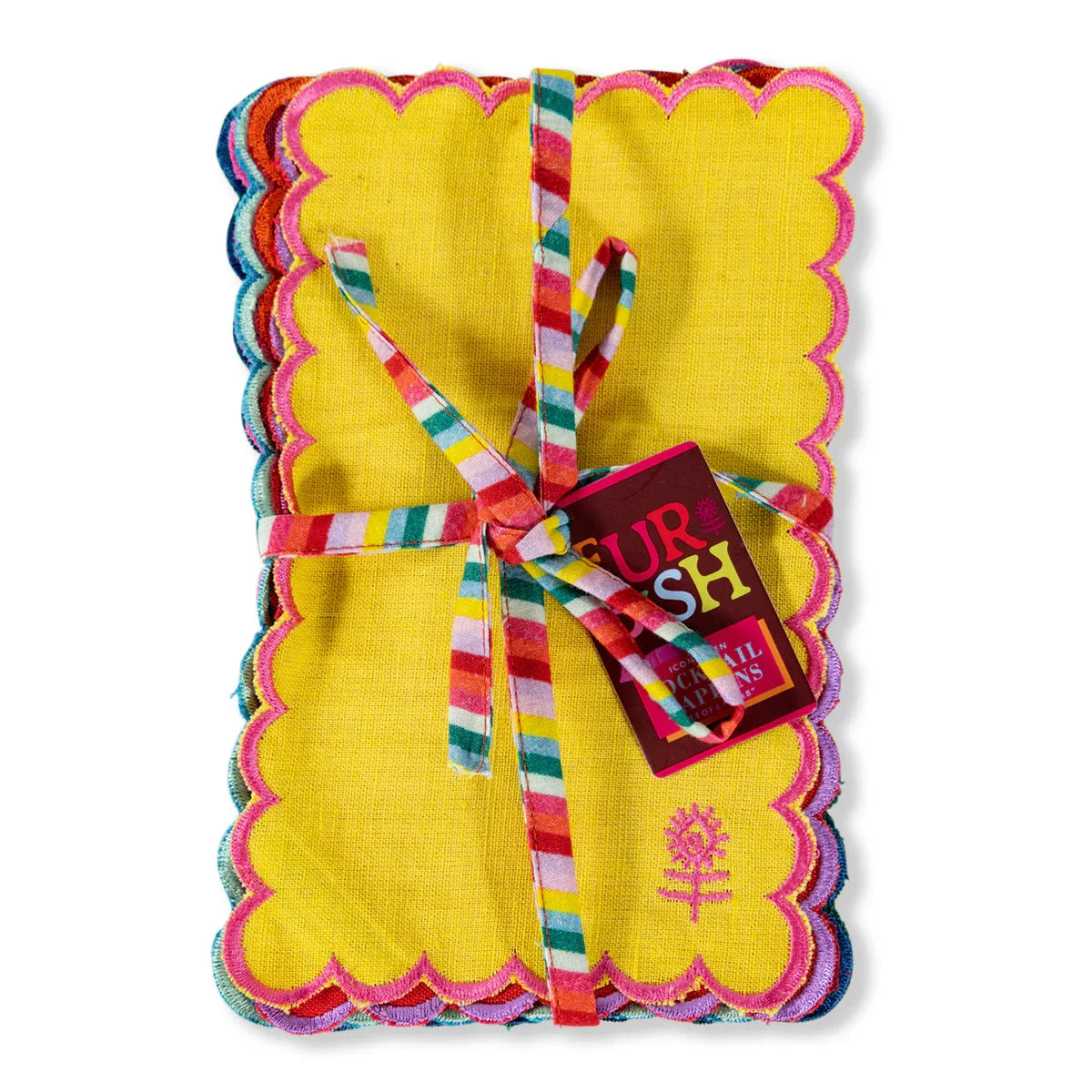 Icon Linen Cocktail Napkins S/6 - Rainbow - The Mayfair Hall