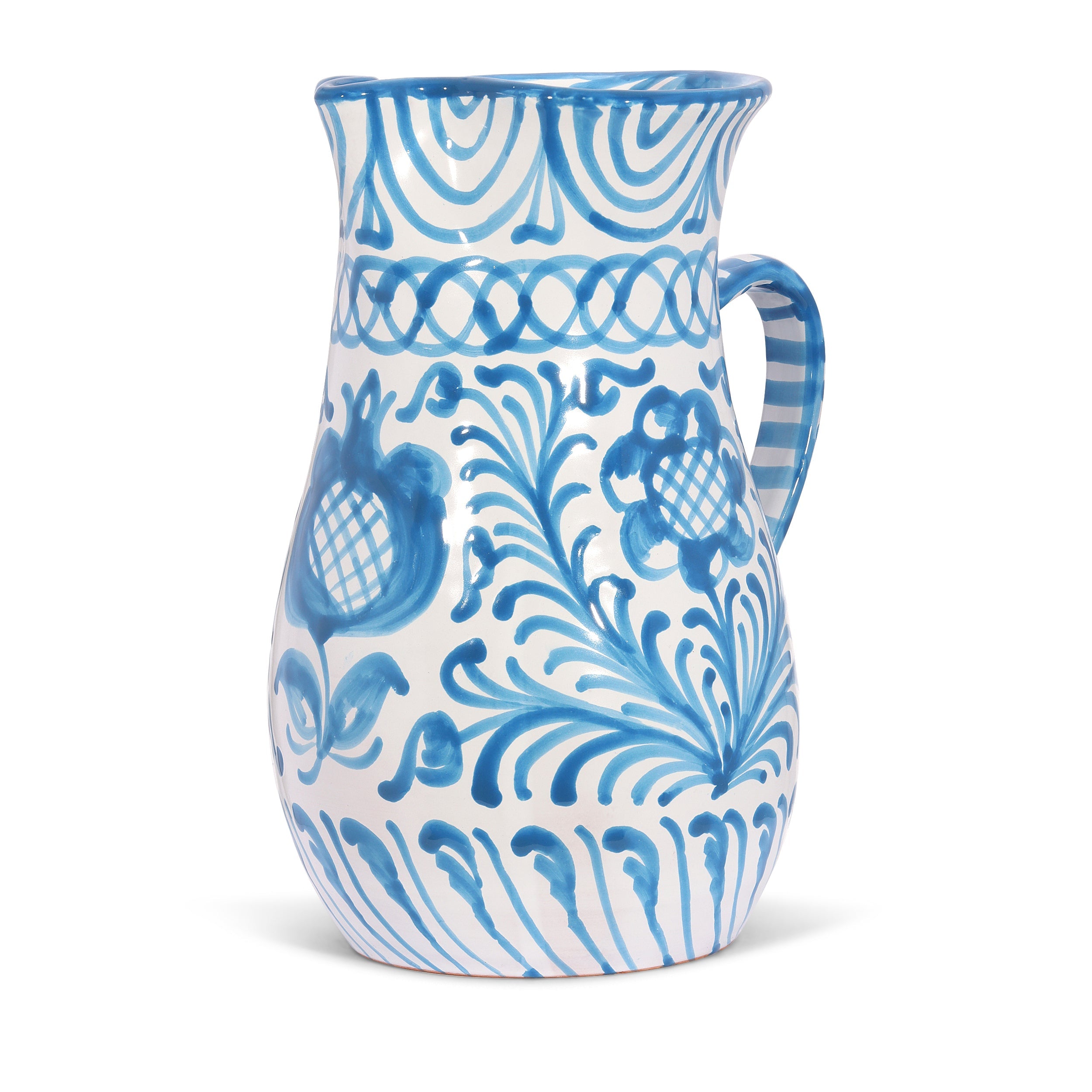 Large pitcher with hand painted designs