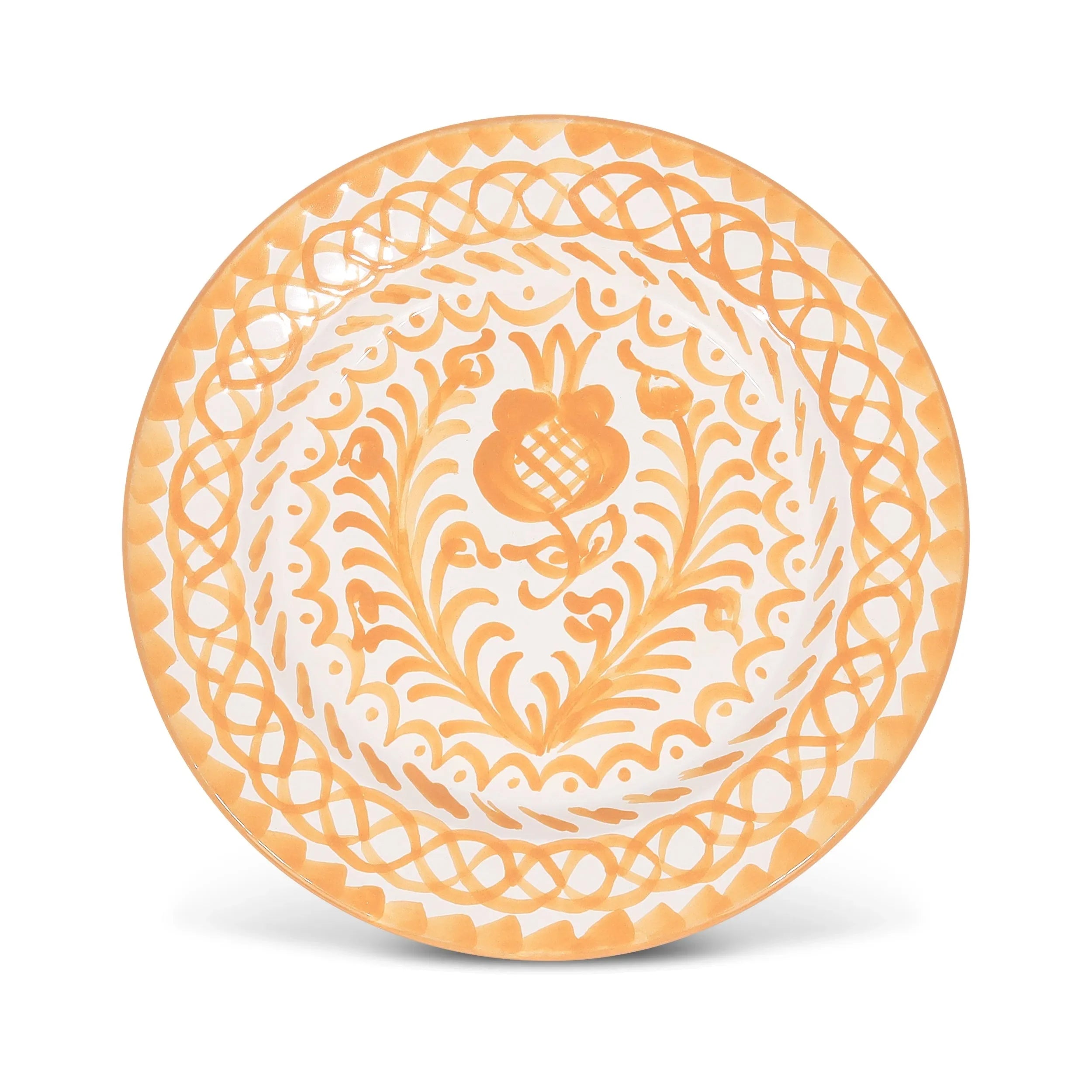 Salad plate with hand painted designs - The Mayfair Hall