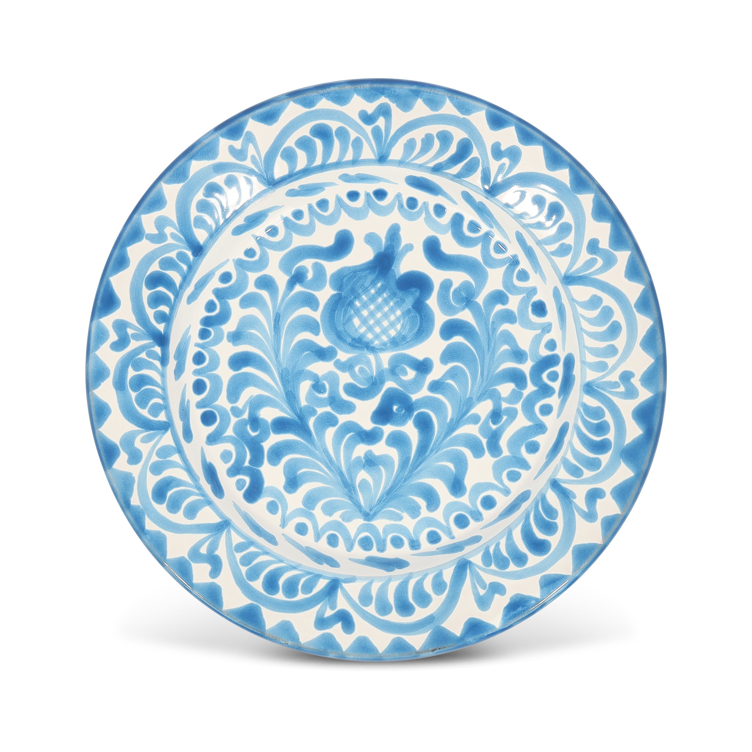 Salad plate with hand painted designs