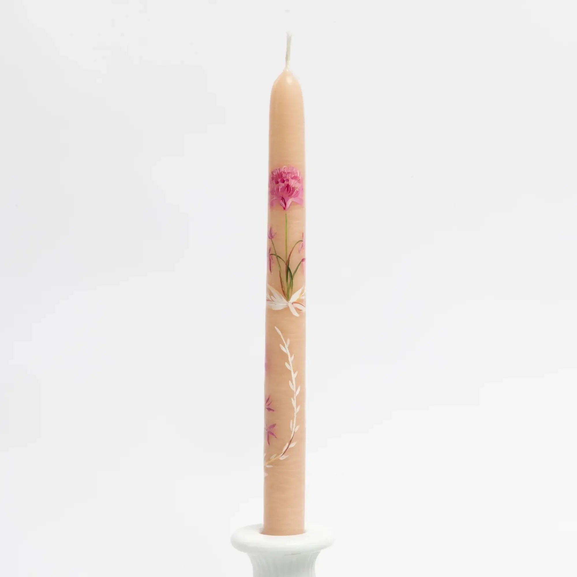 Set of 2 Hand-Painted Tapers - In Bloom - The Mayfair Hall