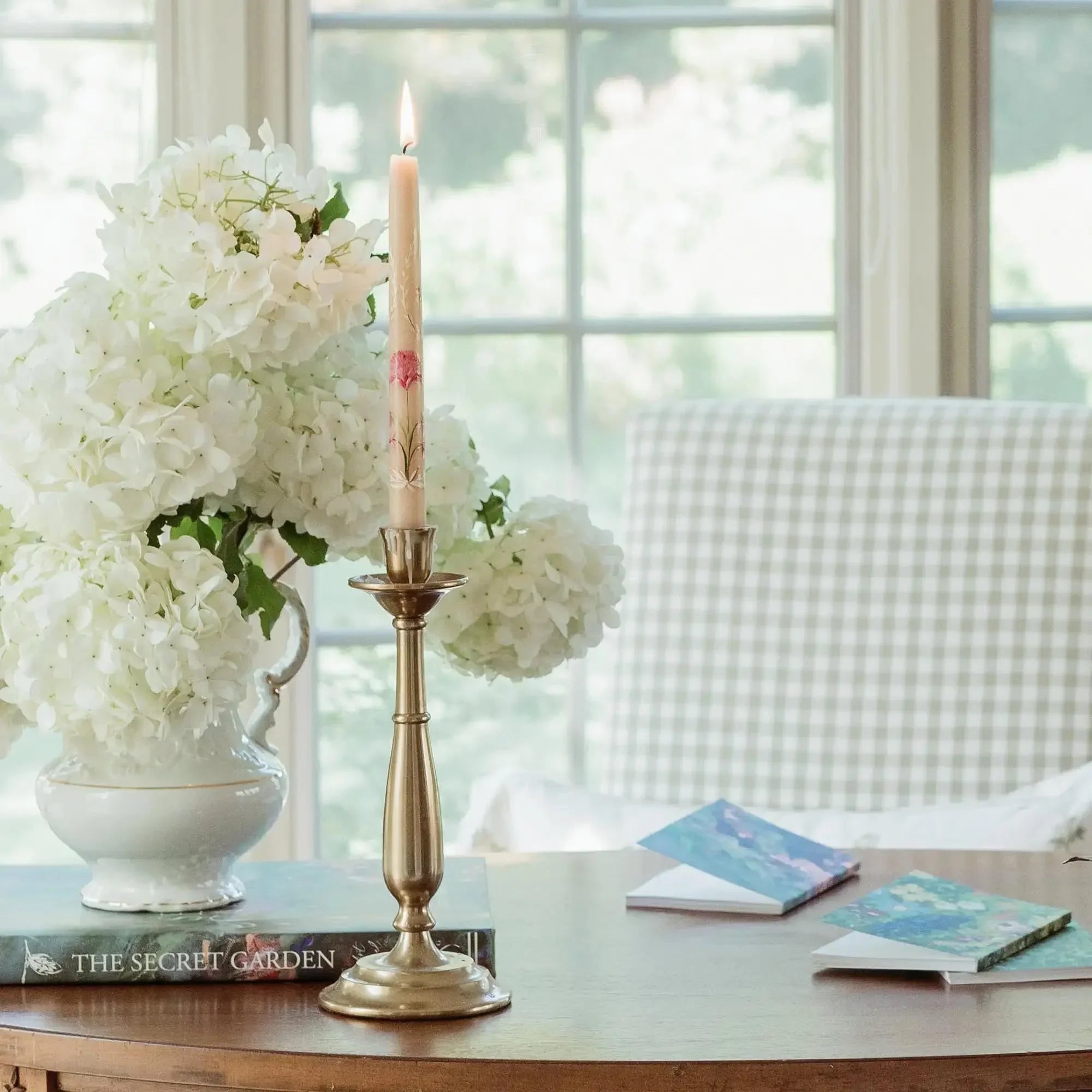 Set of 2 Hand-Painted Tapers - In Bloom - The Mayfair Hall