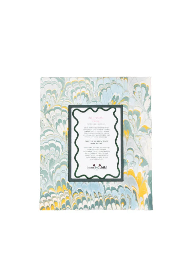 Blue Hand-Marbled Large Wall Picture Frame, 5x7 - The Mayfair Hall