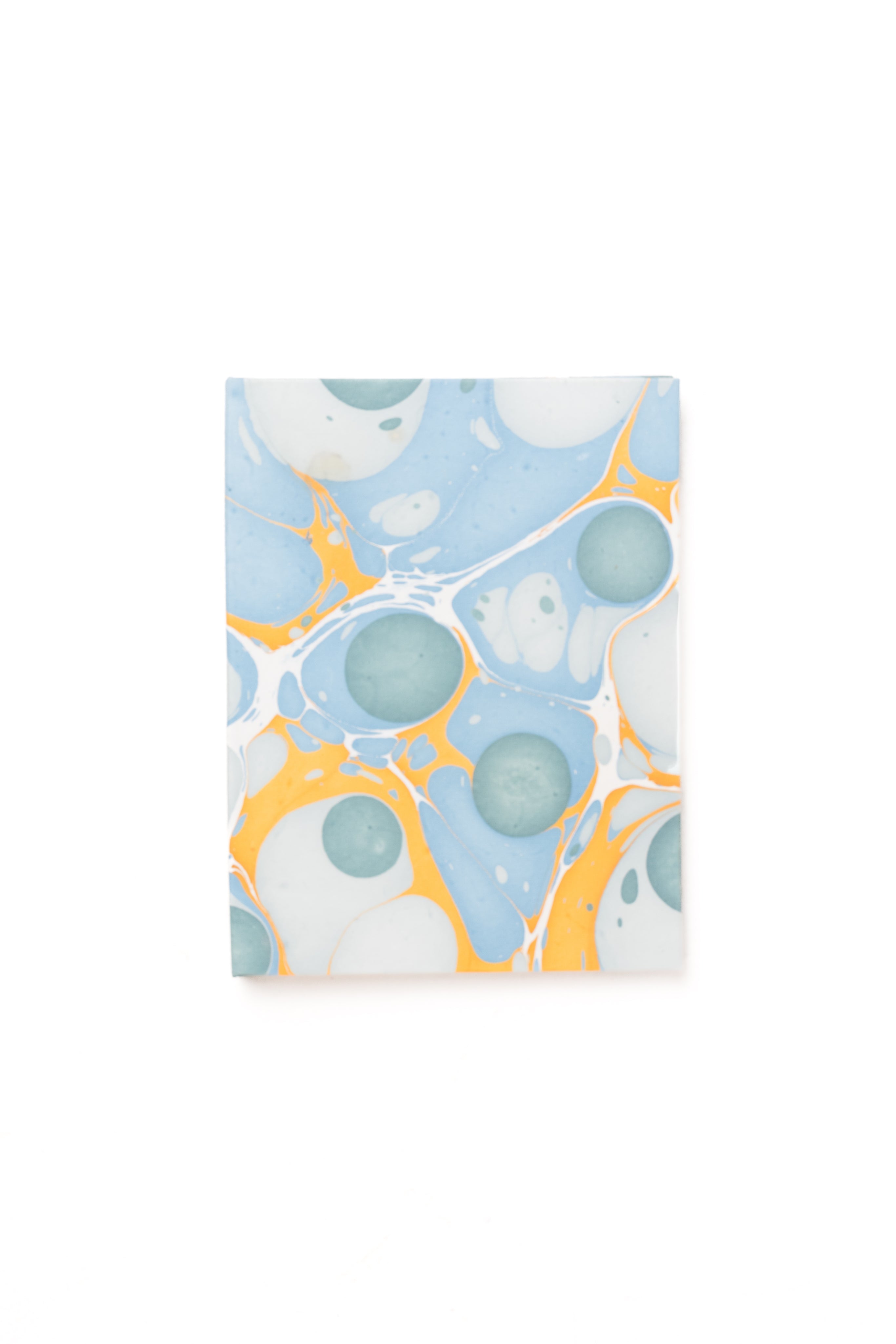 Hand Marbled Picture Frame Folding Book, 4x6 in Grey and Blue