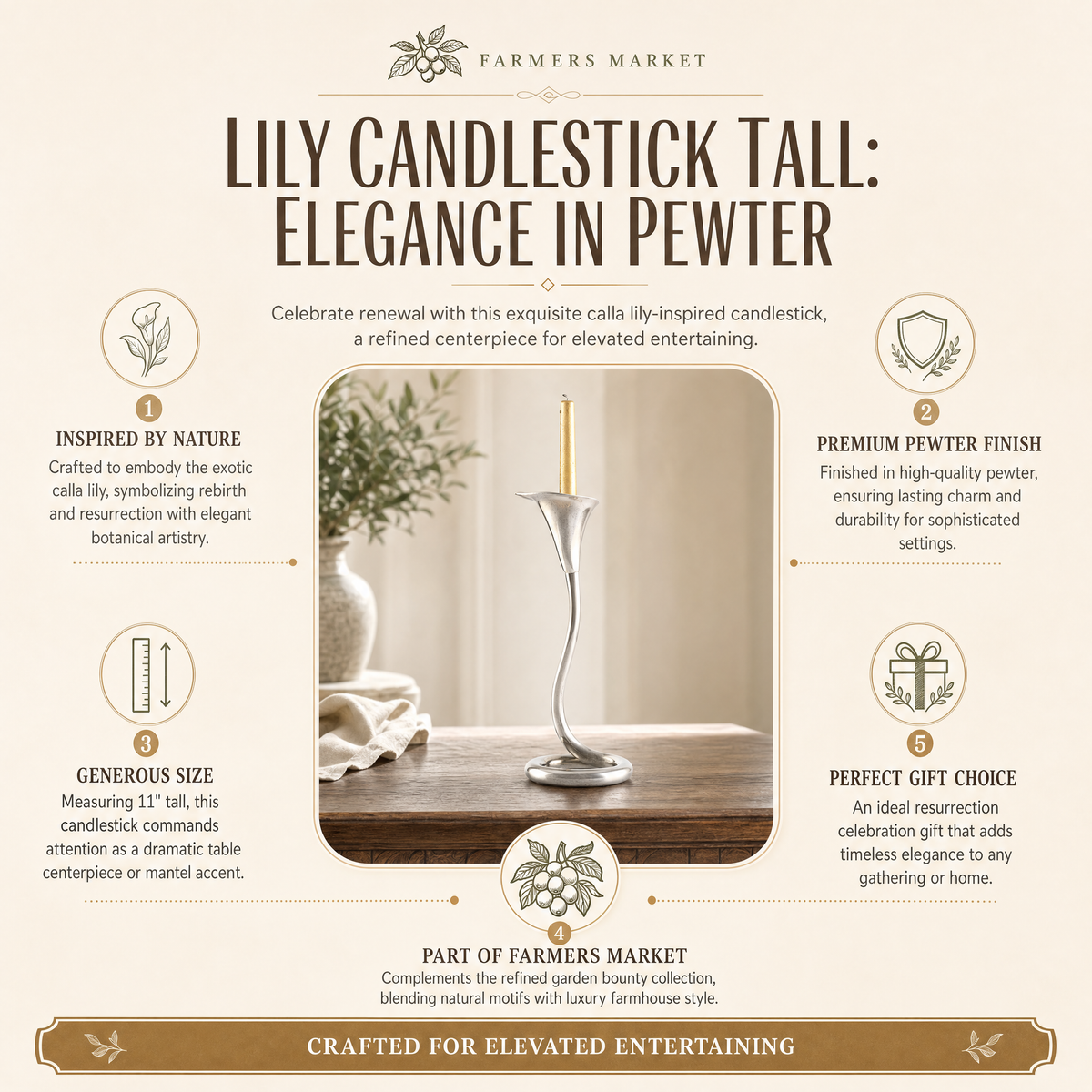 Lily Candlestick Tall