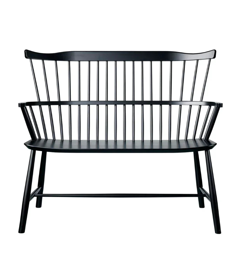 FDB Møbler J52D Bench, Jet Black Painted Beech