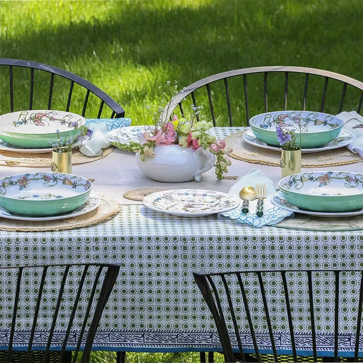 Dot print tablecloth, green - The Mayfair Hall
