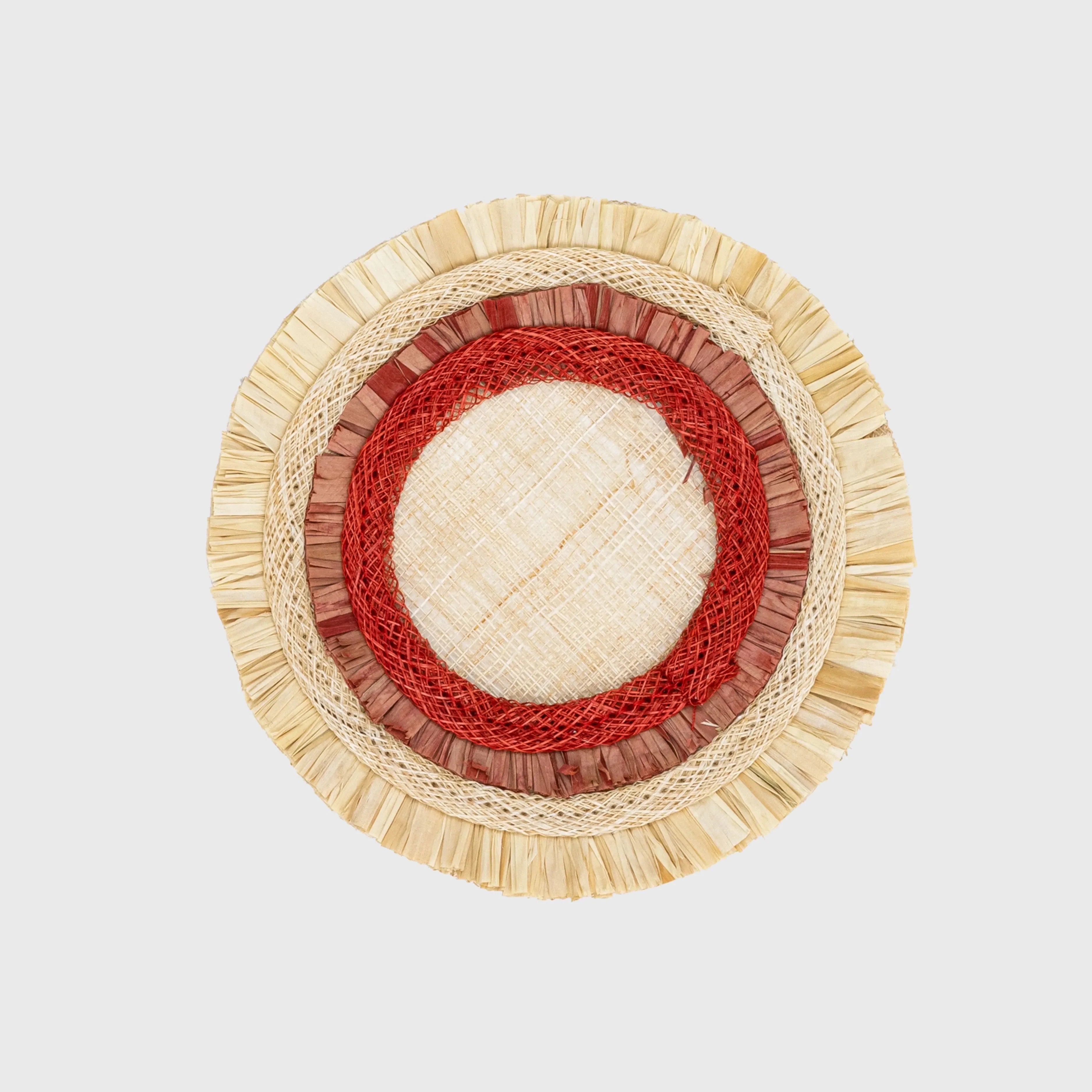 Ruffle edge straw coasters, red - The Mayfair Hall