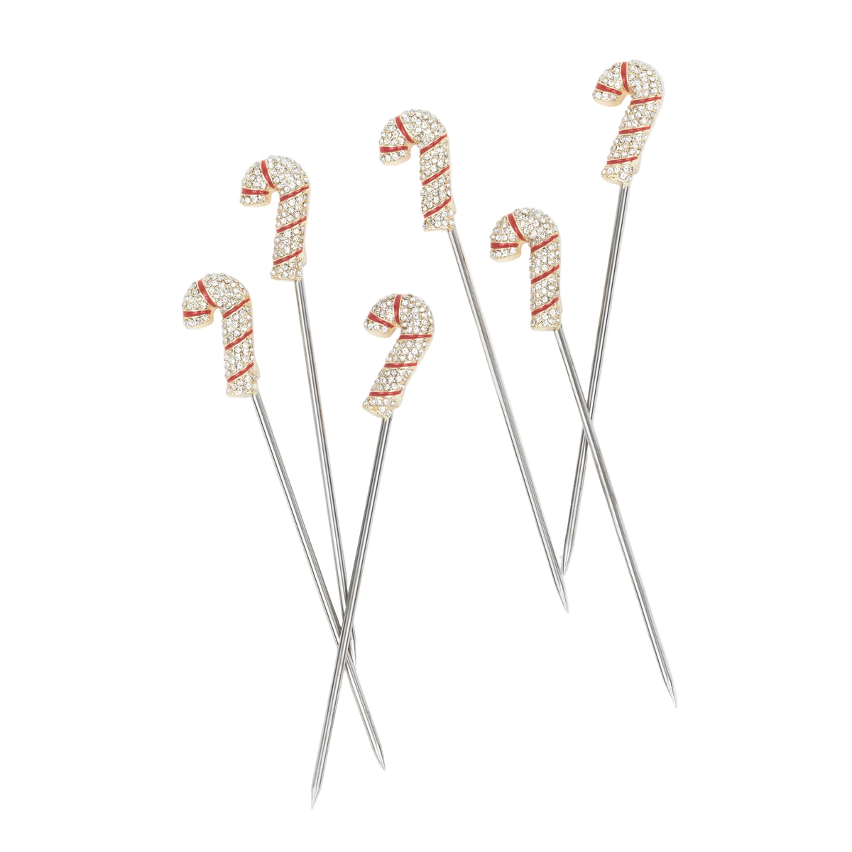 Candy Cane Cocktail Picks by Joanna Buchanan — Set of 6