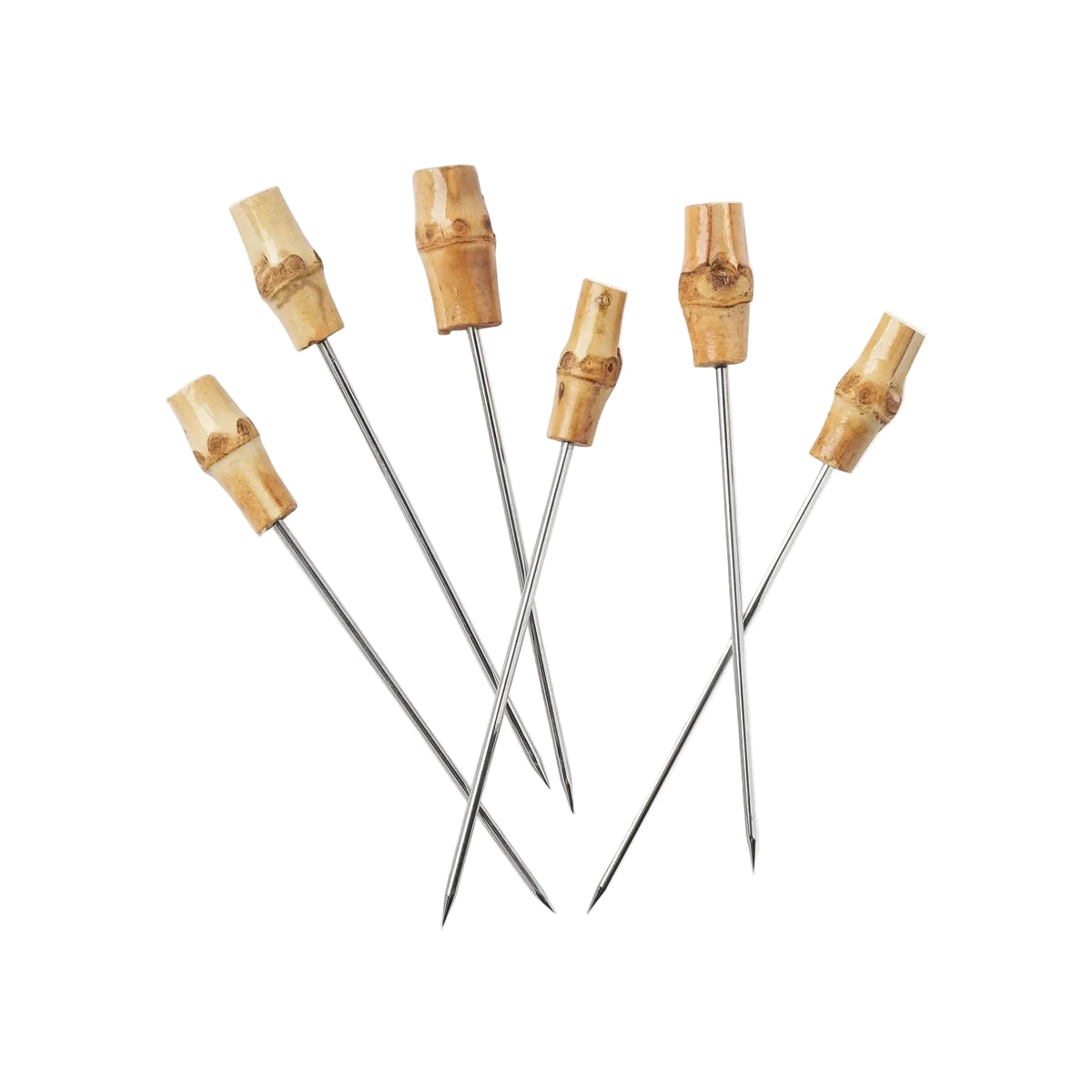 Natural Bamboo Cocktail Picks by Joanna Buchanan — Set of 6
