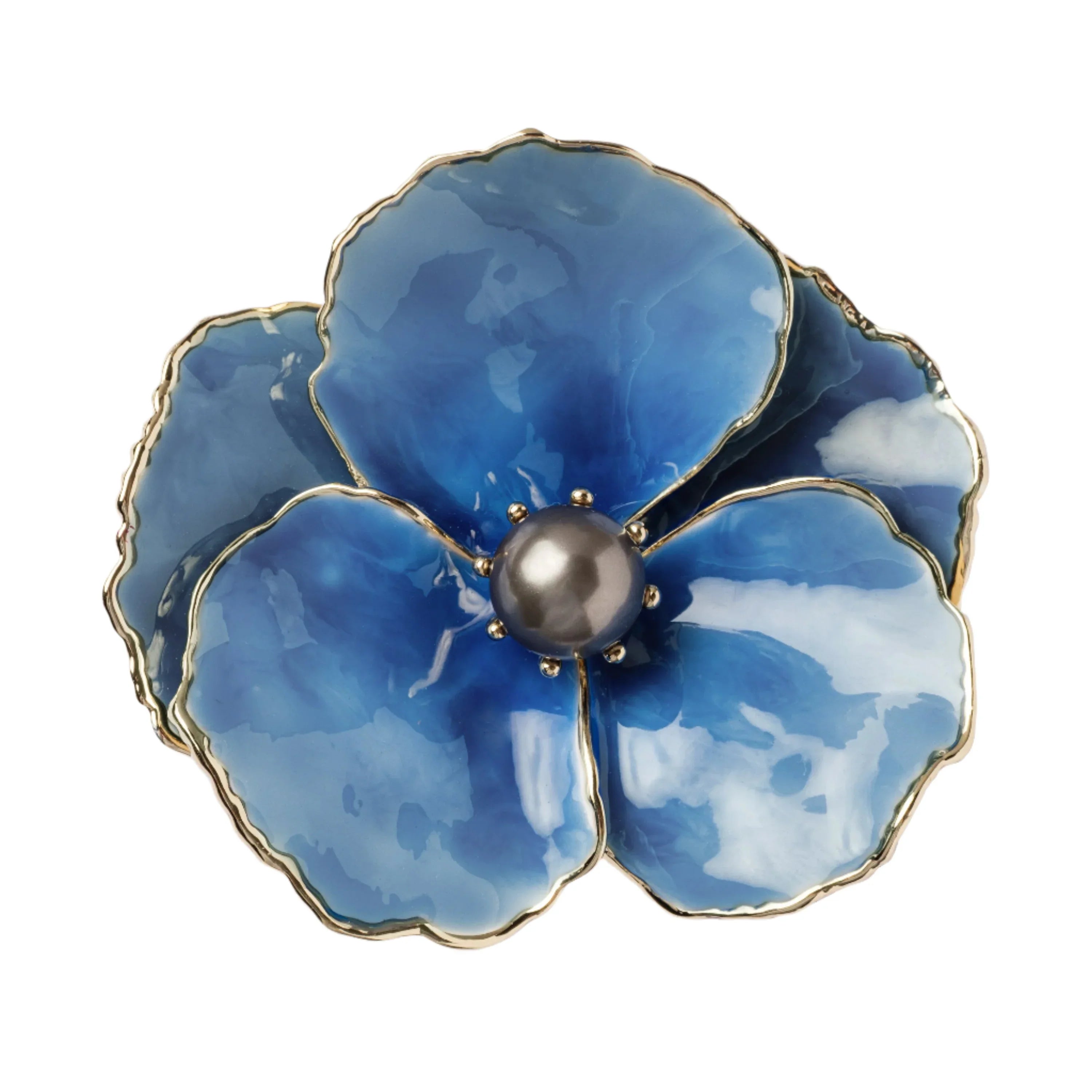 Enamel flower napkin rings, blue, set of four - The Mayfair Hall