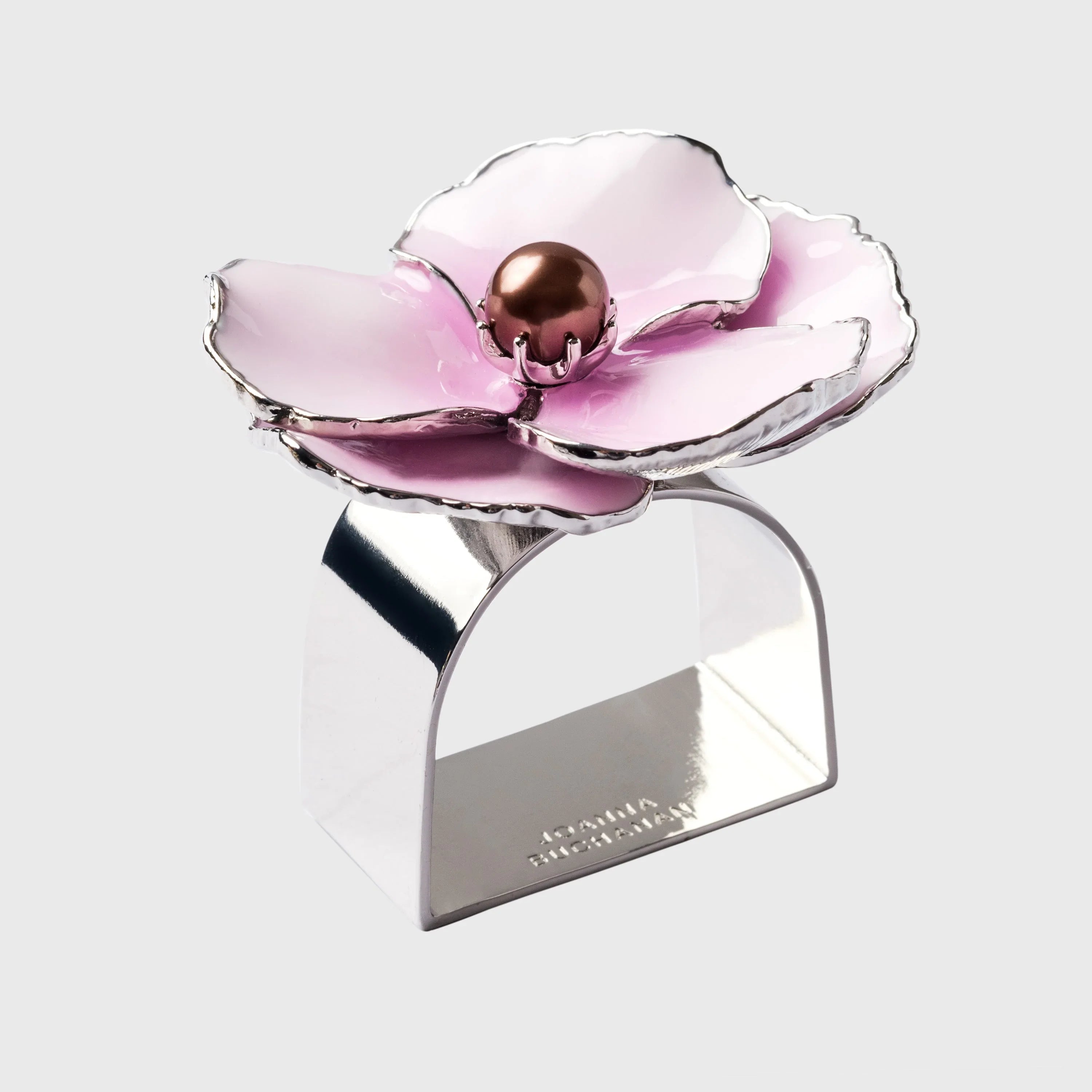 Enamel flower napkin rings, pink, set of four - The Mayfair Hall