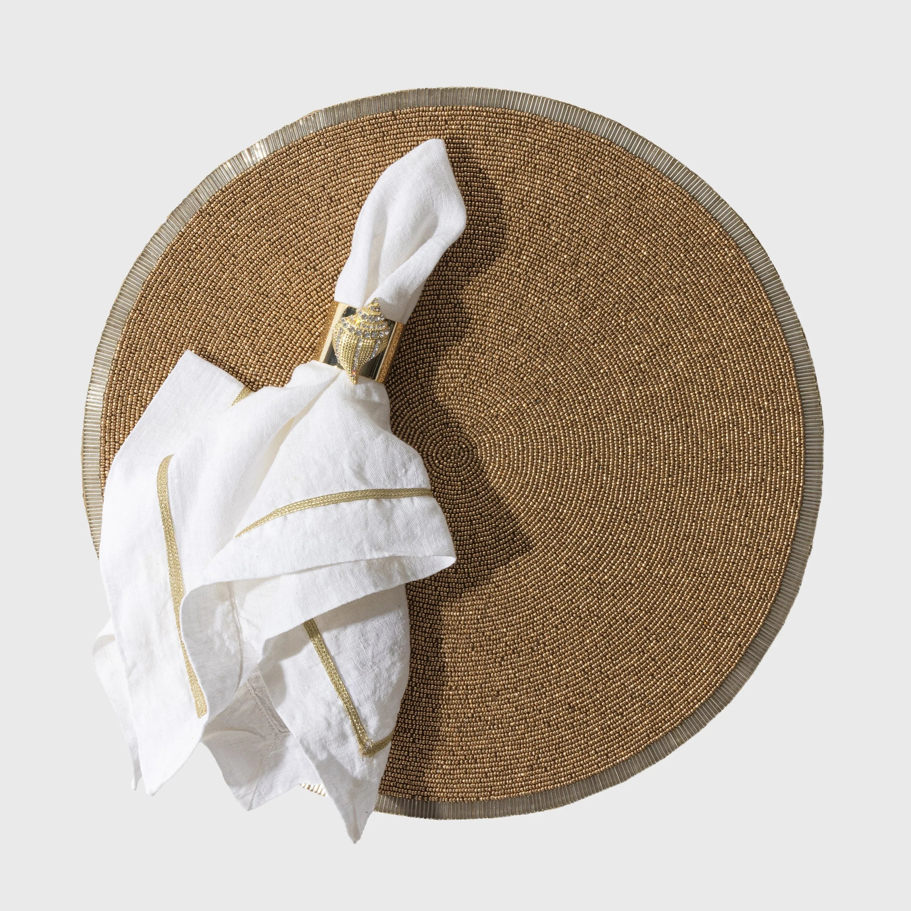 Hand Beaded Gold Placemat