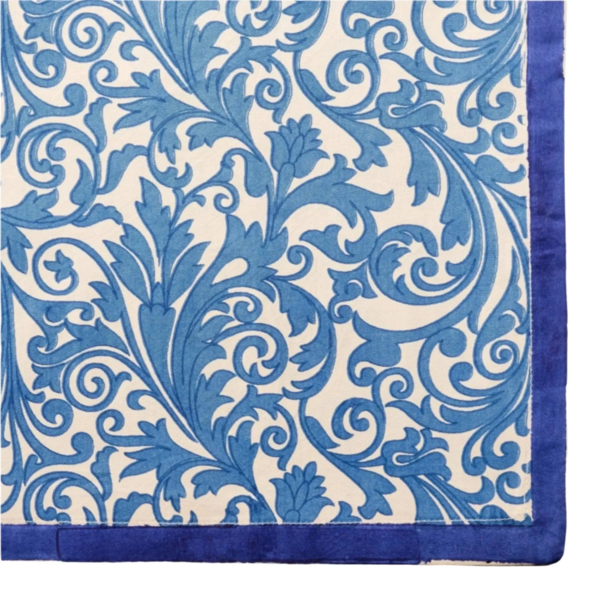 Damask print tablecloth, blue - The Mayfair Hall