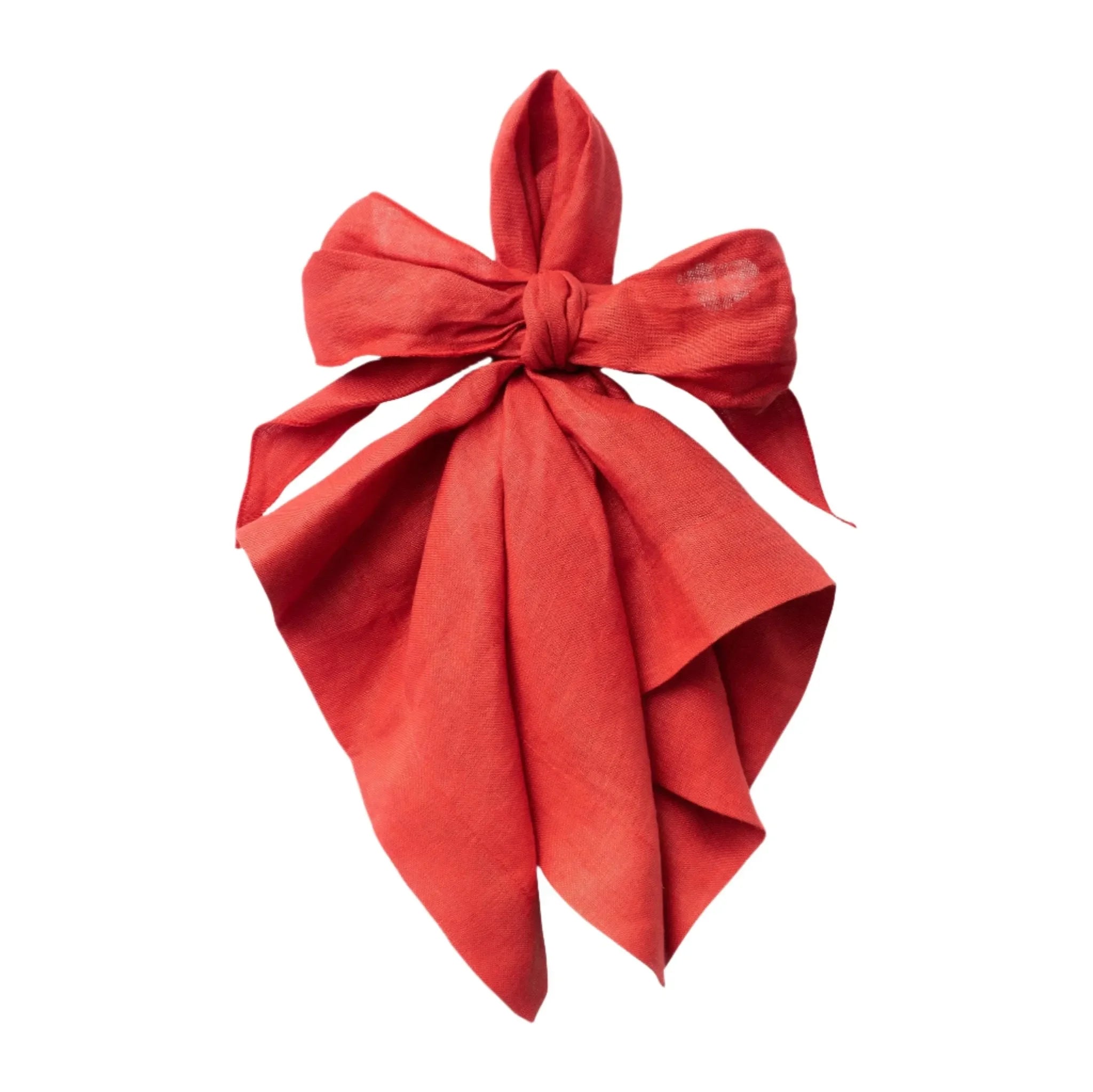 Bow linen napkin, berry, set of two - The Mayfair Hall