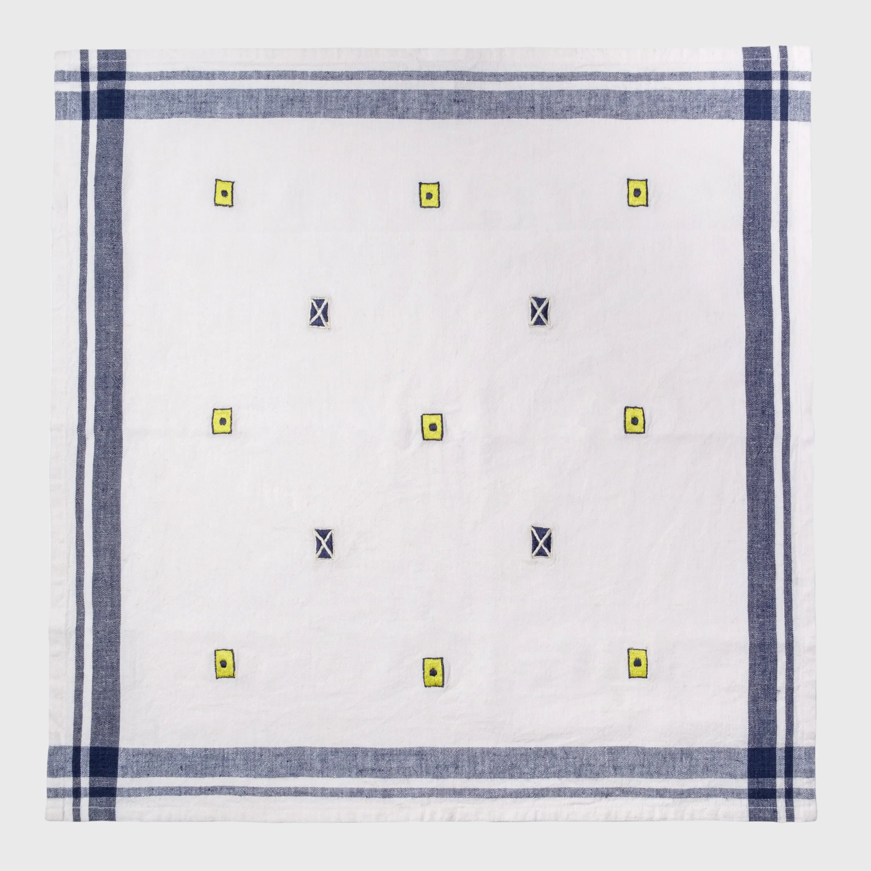 Nautical embroidered dinner napkin, cream, set of four - The Mayfair Hall