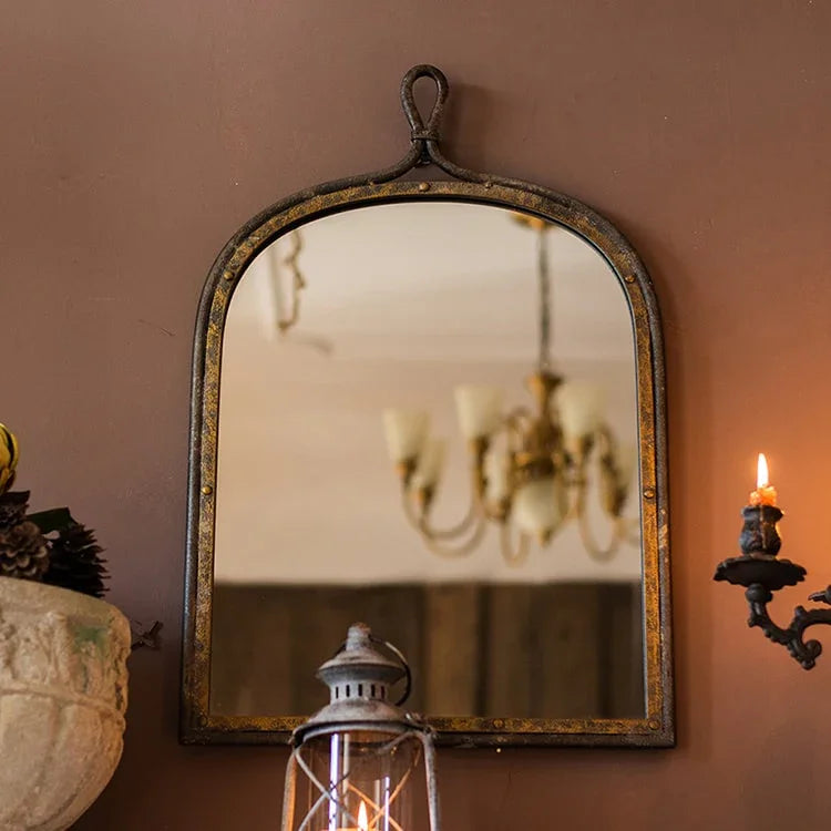 Antique Style Dark Iron Mirror - The Mayfair Hall