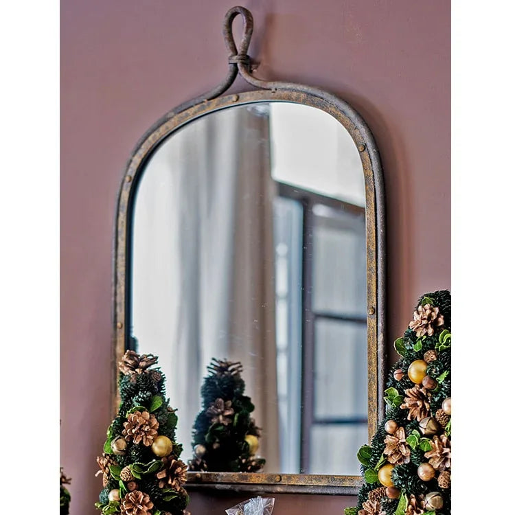 Antique Style Dark Iron Mirror - The Mayfair Hall
