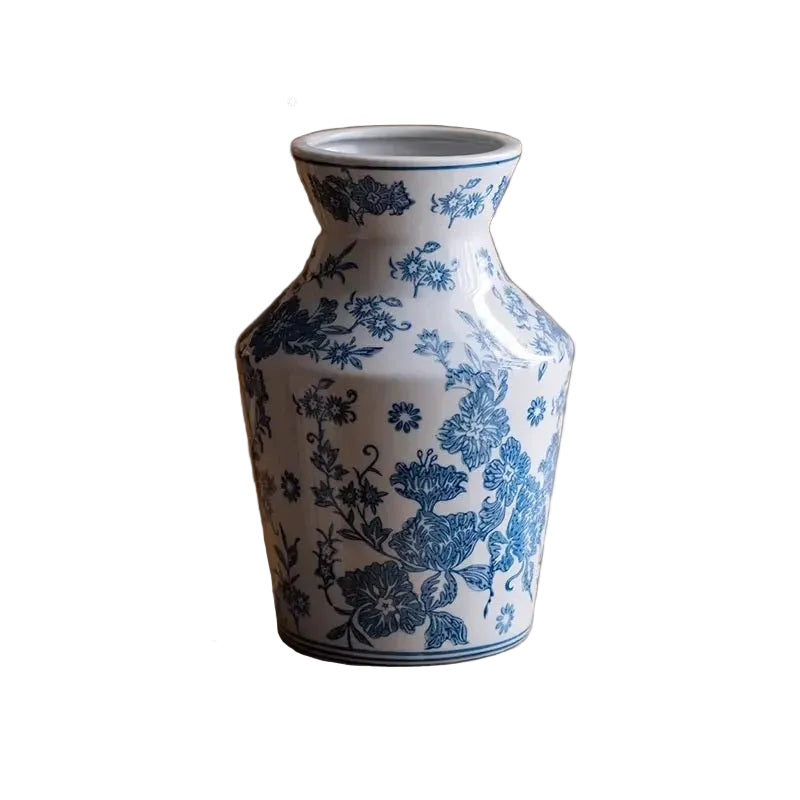 Indigo Blue-and-White Porcelain Vase