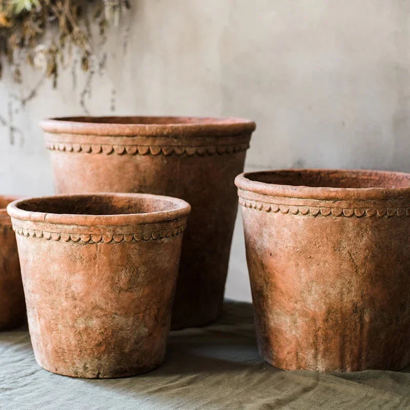 Large Terracotta Red Concrete Planter Pot - The Mayfair Hall