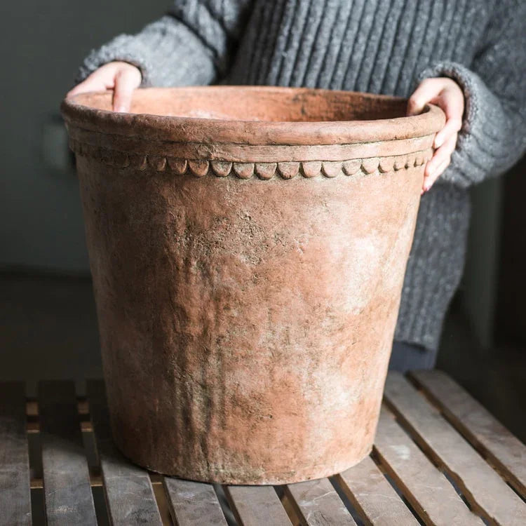 Large Terracotta Red Concrete Planter Pot - The Mayfair Hall