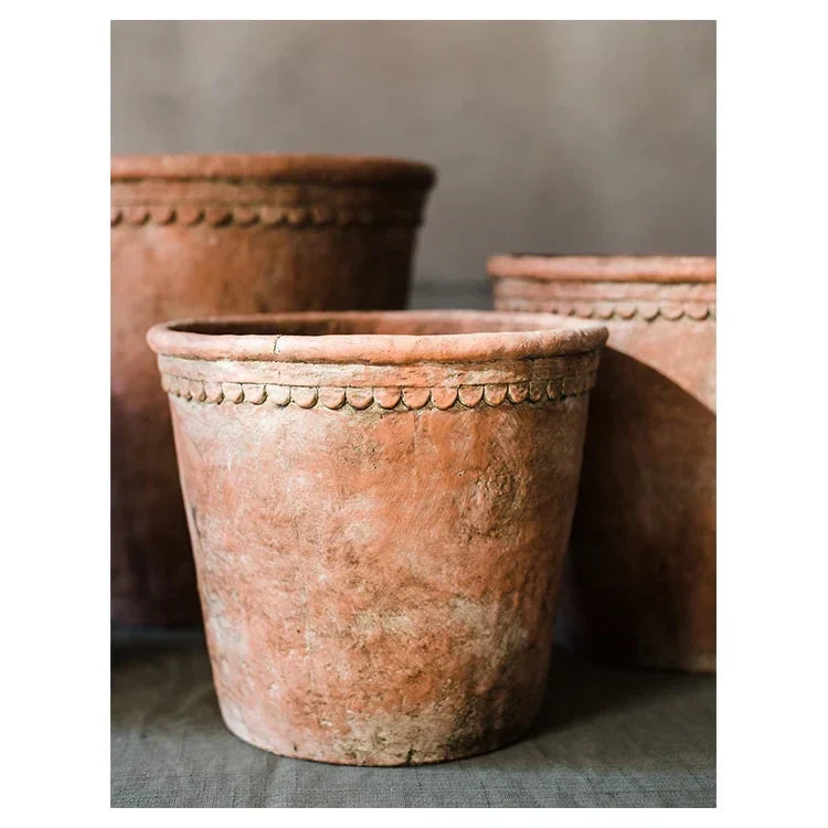Large Terracotta Red Concrete Planter Pot - The Mayfair Hall