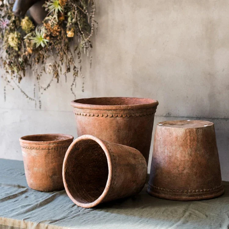 Large Terracotta Red Concrete Planter Pot - The Mayfair Hall