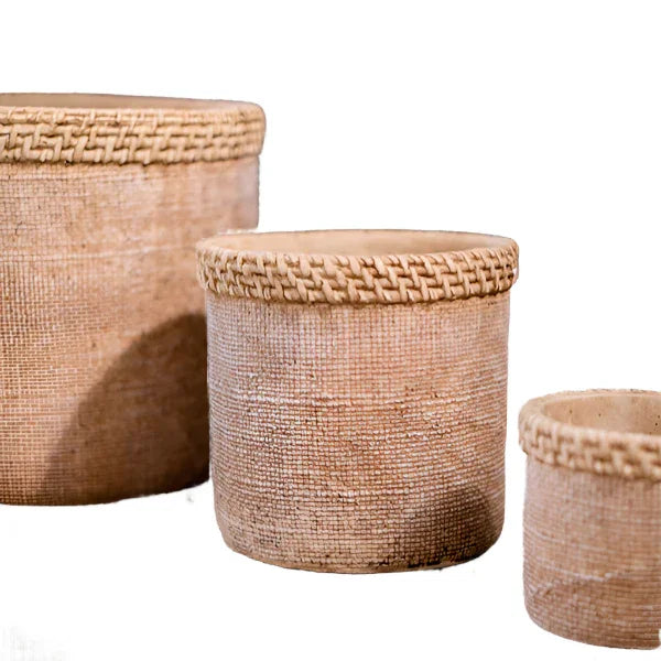 Straw Looking Concrete Planter - The Mayfair Hall